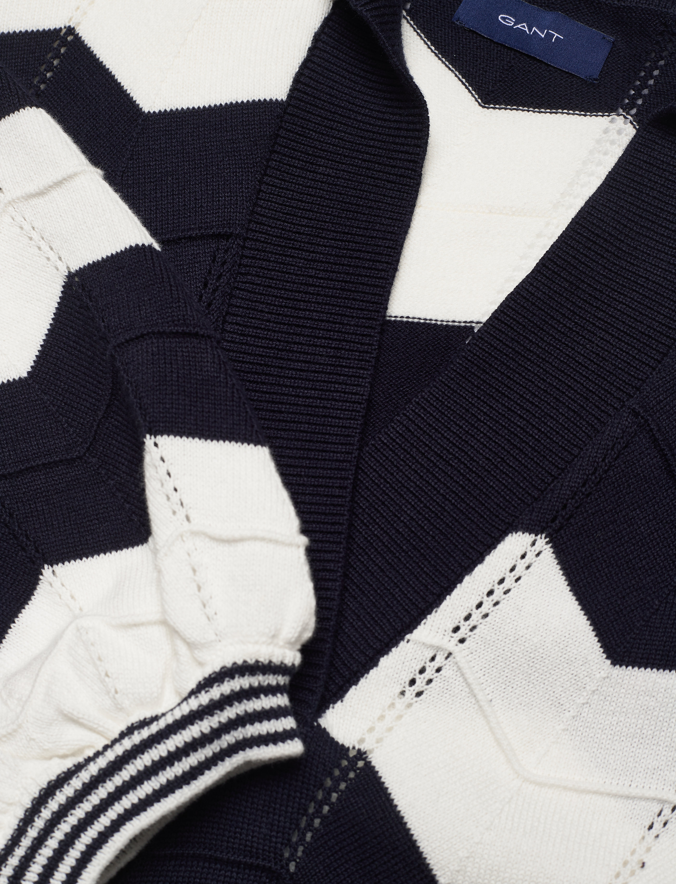 GANT - D1. ZIGZAG KNIT DRESS - evening blue - 2