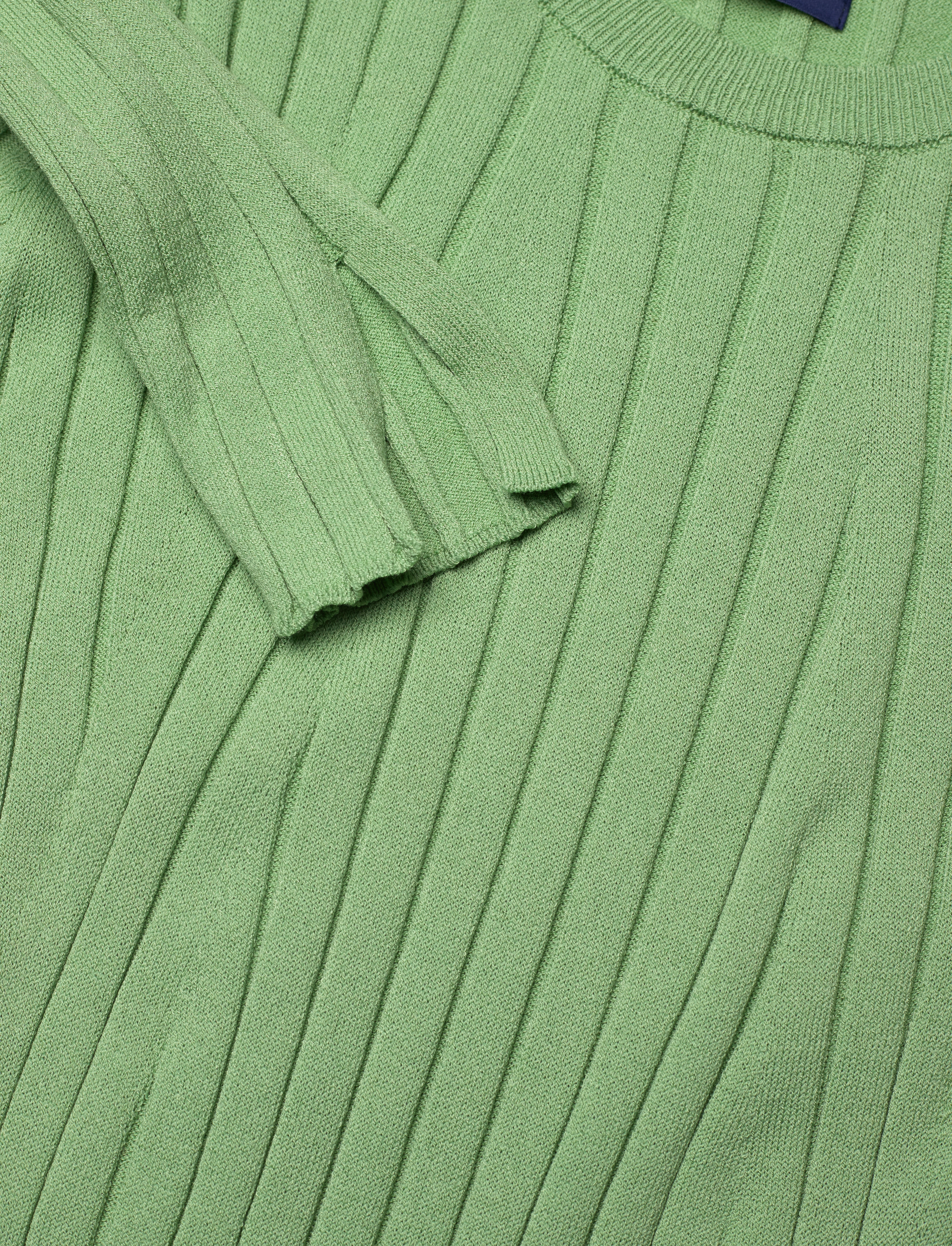 GANT - D1. RIBBED C-NECK DRESS - eucalyptus green - 2