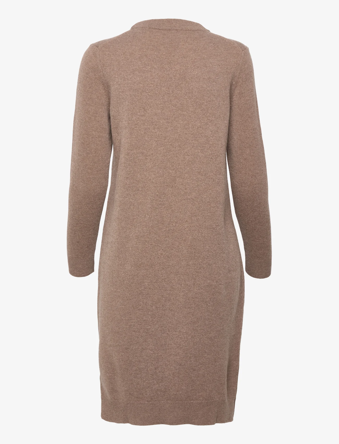 GANT - SUPERFINE LAMBSWOOL DRESS - knitted dresses - mole brown - 1