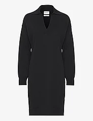 GANT - SUPERFINE LAMBSWOOL RUGGER DRESS - knitted dresses - black - 0