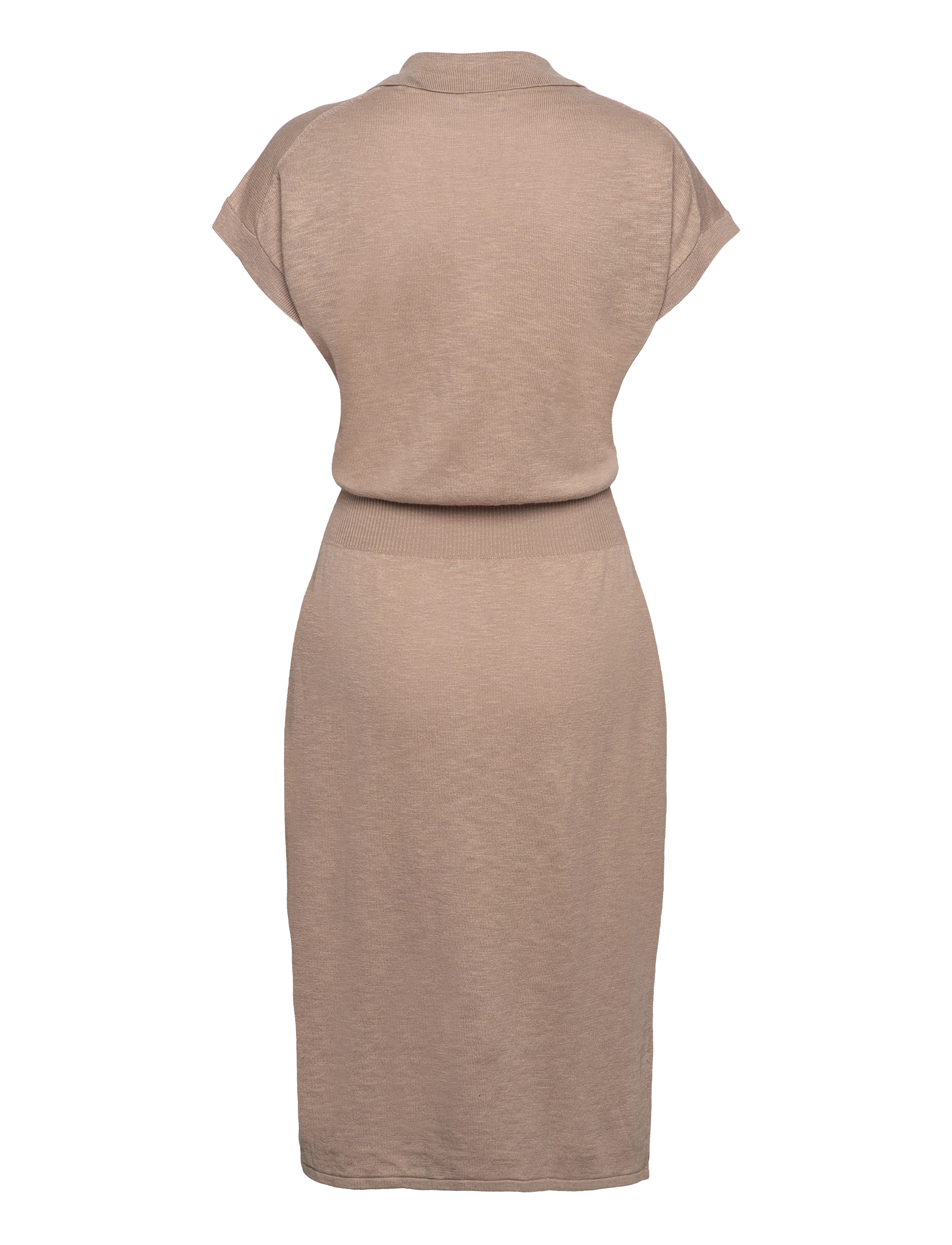 GANT - LINEN-BLEND COLLAR DRESS - horn beige - 1
