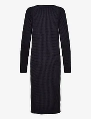 GANT - CABLE C-NECK DRESS - knitted dresses - evening blue - 1