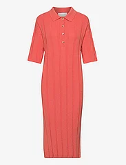 GANT - TERRY RIB POLO DRESS - t-shirt dresses - grapefruit orange - 0