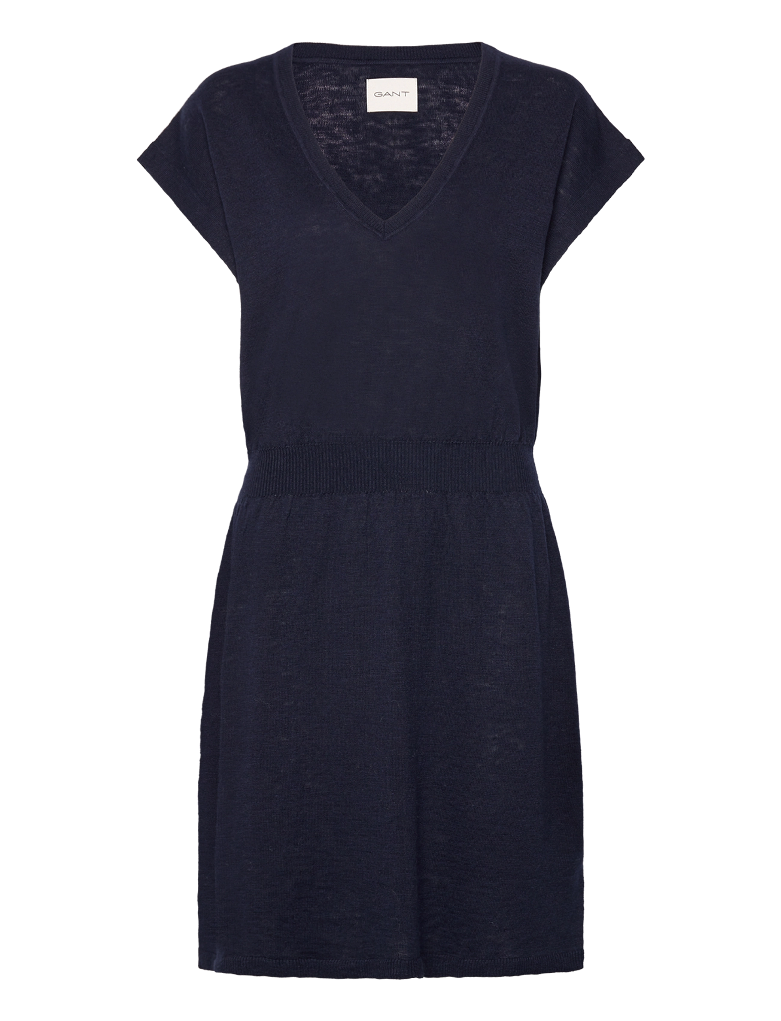 LINEN BLEND DRESS - EVENING BLUE