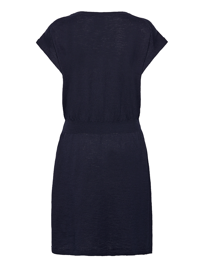 GANT - LINEN BLEND DRESS - knitted dresses - evening blue - 1