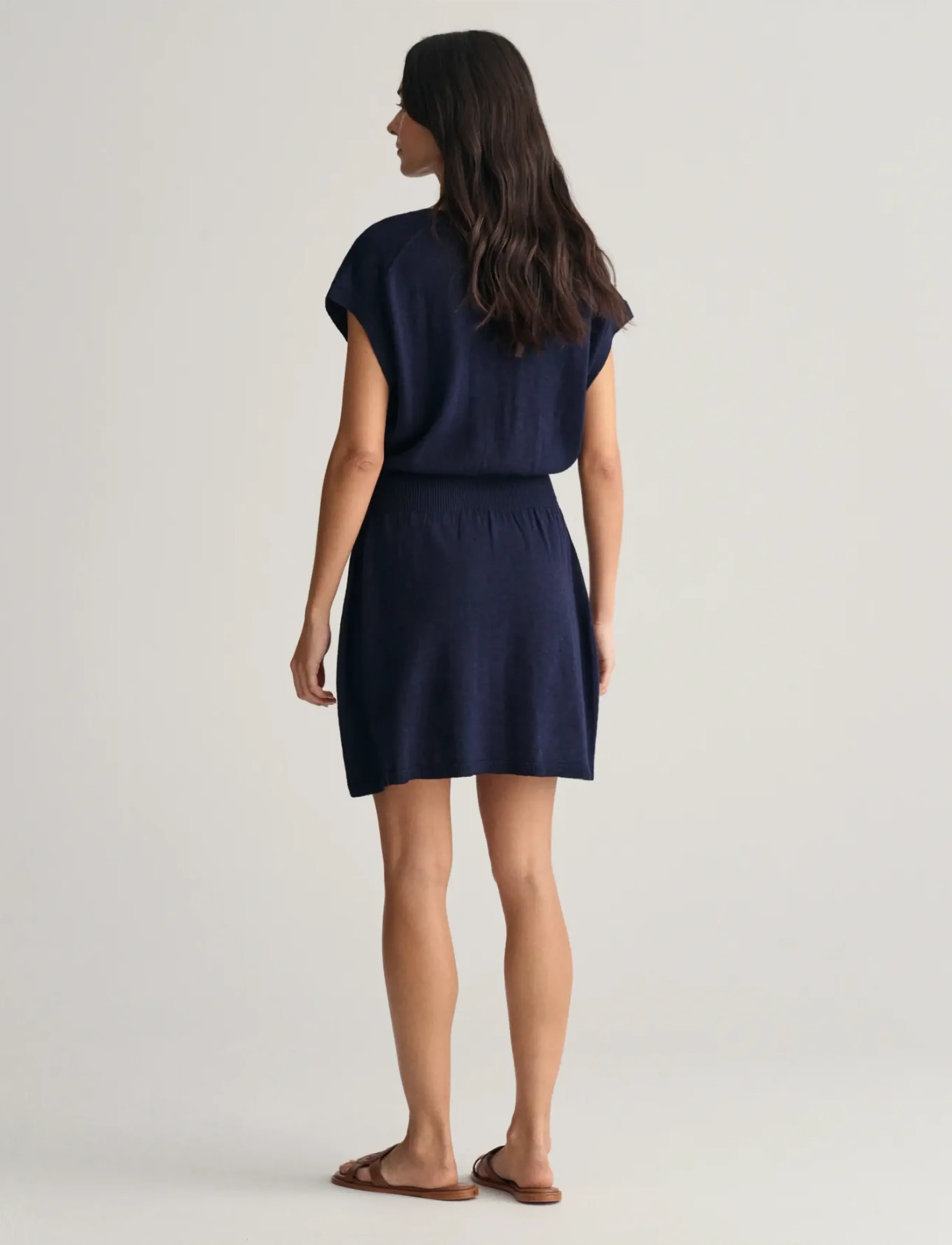 GANT - LINEN BLEND DRESS - evening blue - 3
