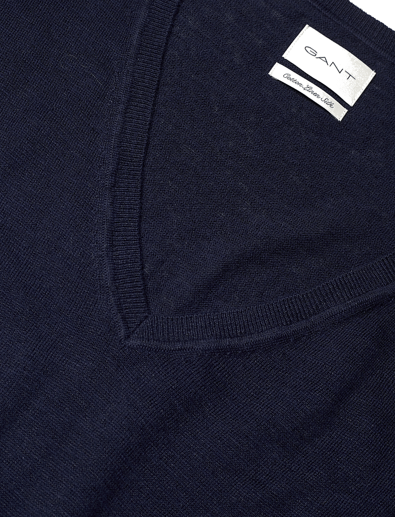 GANT - LINEN BLEND DRESS - knitted dresses - evening blue - 2