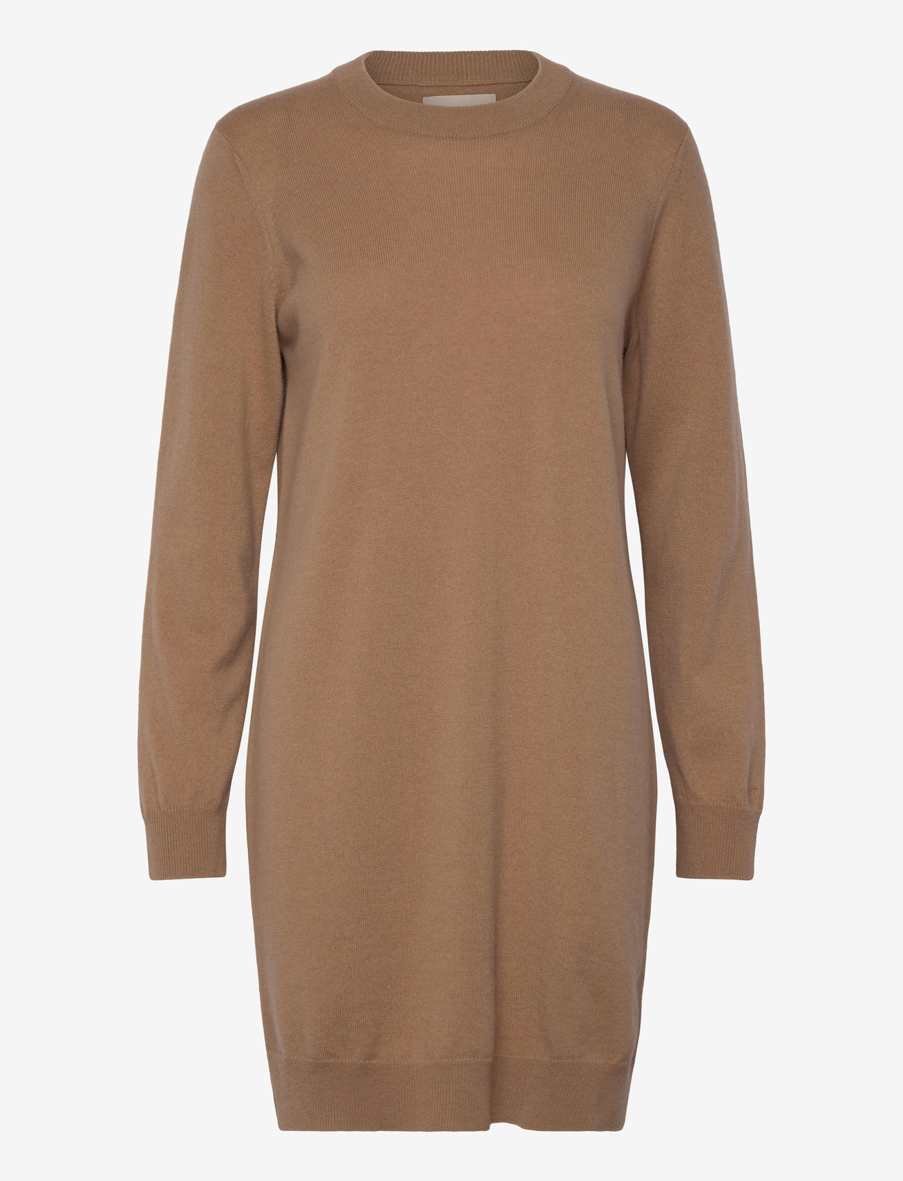 GANT - SUPERFINE LAMBSWOOL DRESS - stickade klänningar - caramel beige - 1