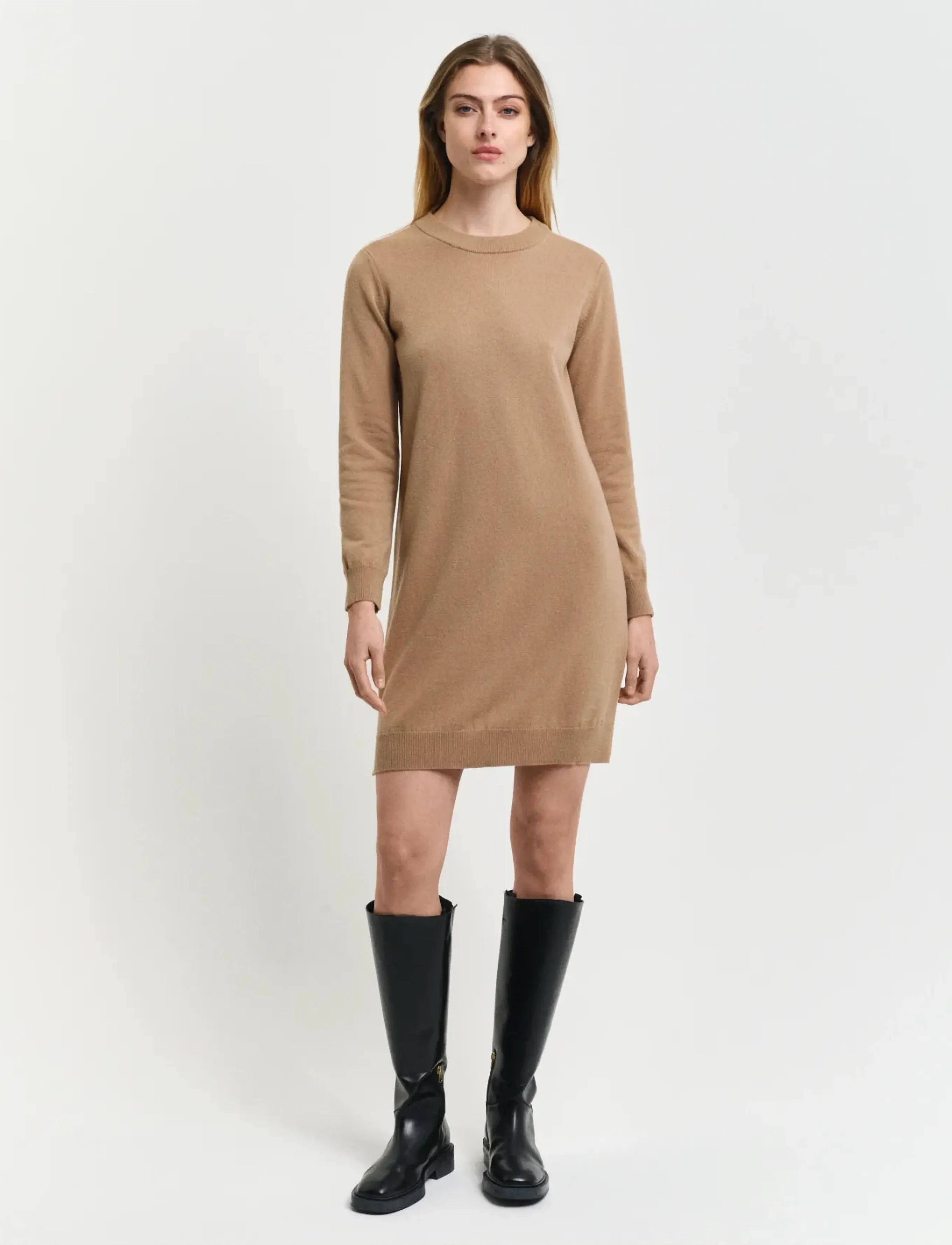 Gant Superfine Lambswool Dress, M, Brown, Kjoler > Kort Kjole, Dame
