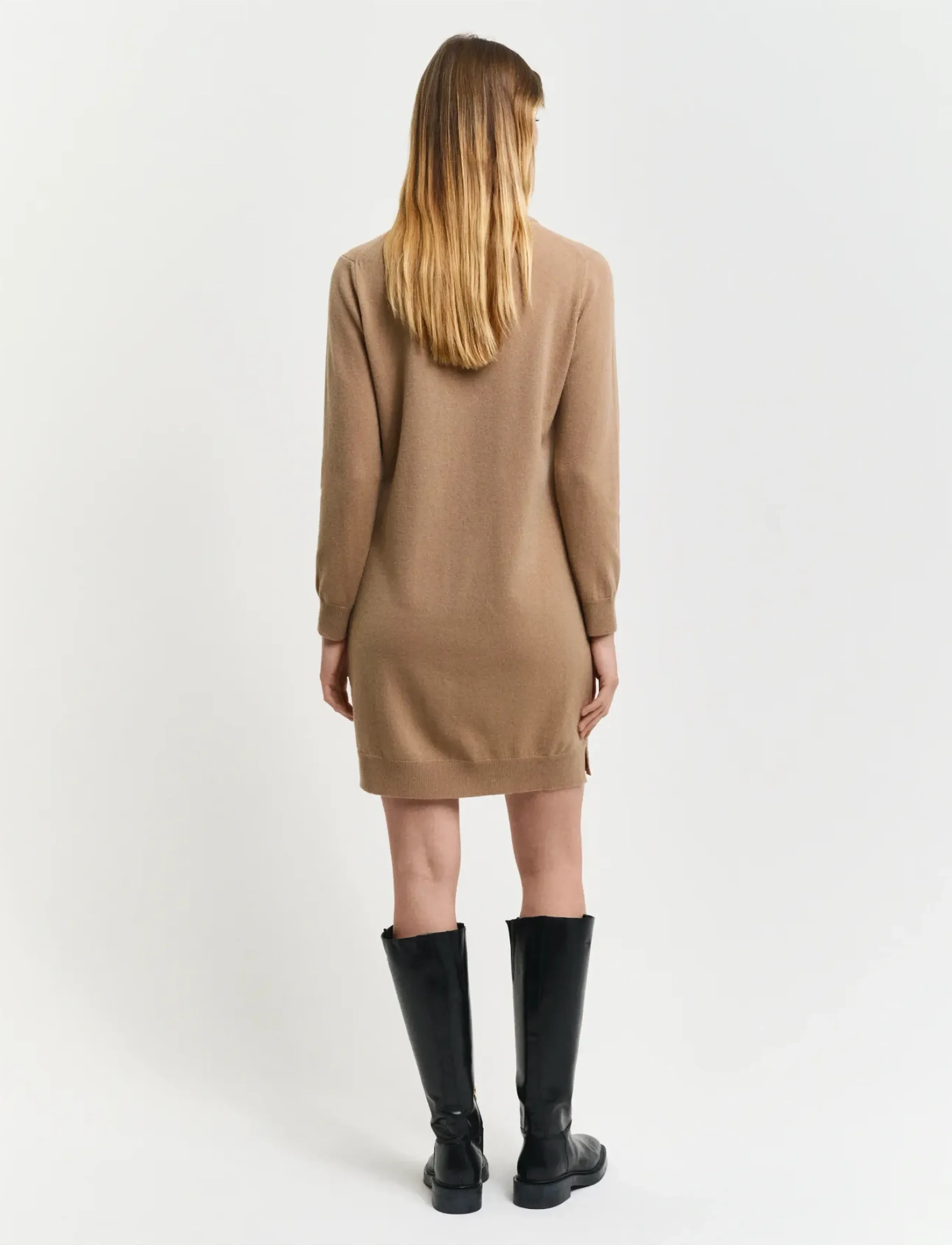 Gant - SUPERFINE LAMBSWOOL DRESS - prjónaðir kjólar - caramel beige - 3