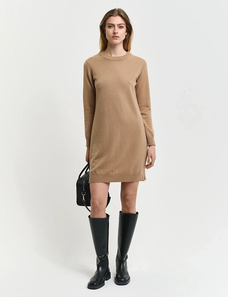 Gant - SUPERFINE LAMBSWOOL DRESS - strickkleider - caramel beige - 5