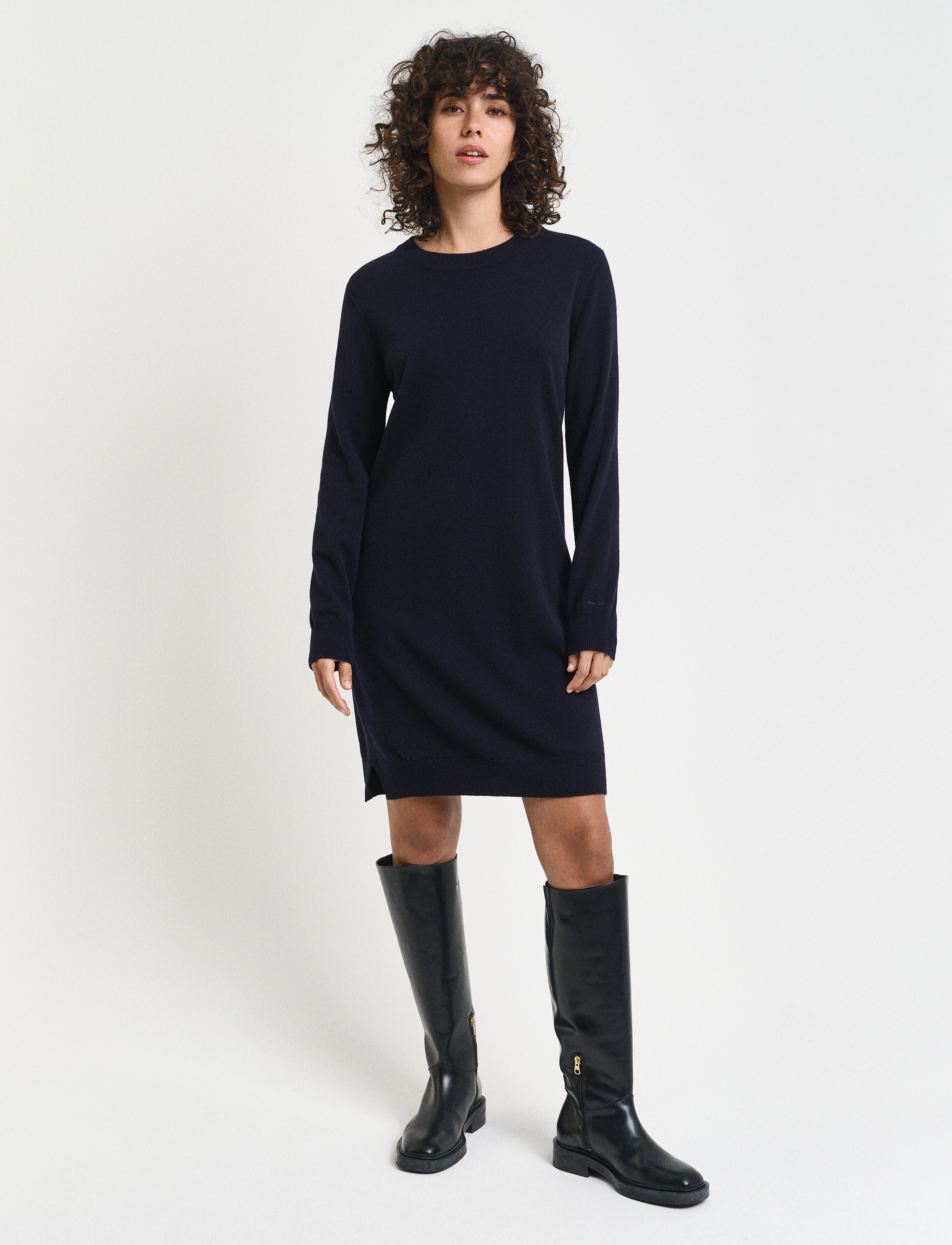 Gant Superfine Lambswool Dress, S, Navy, Kjoler > Kort Kjole, Dame