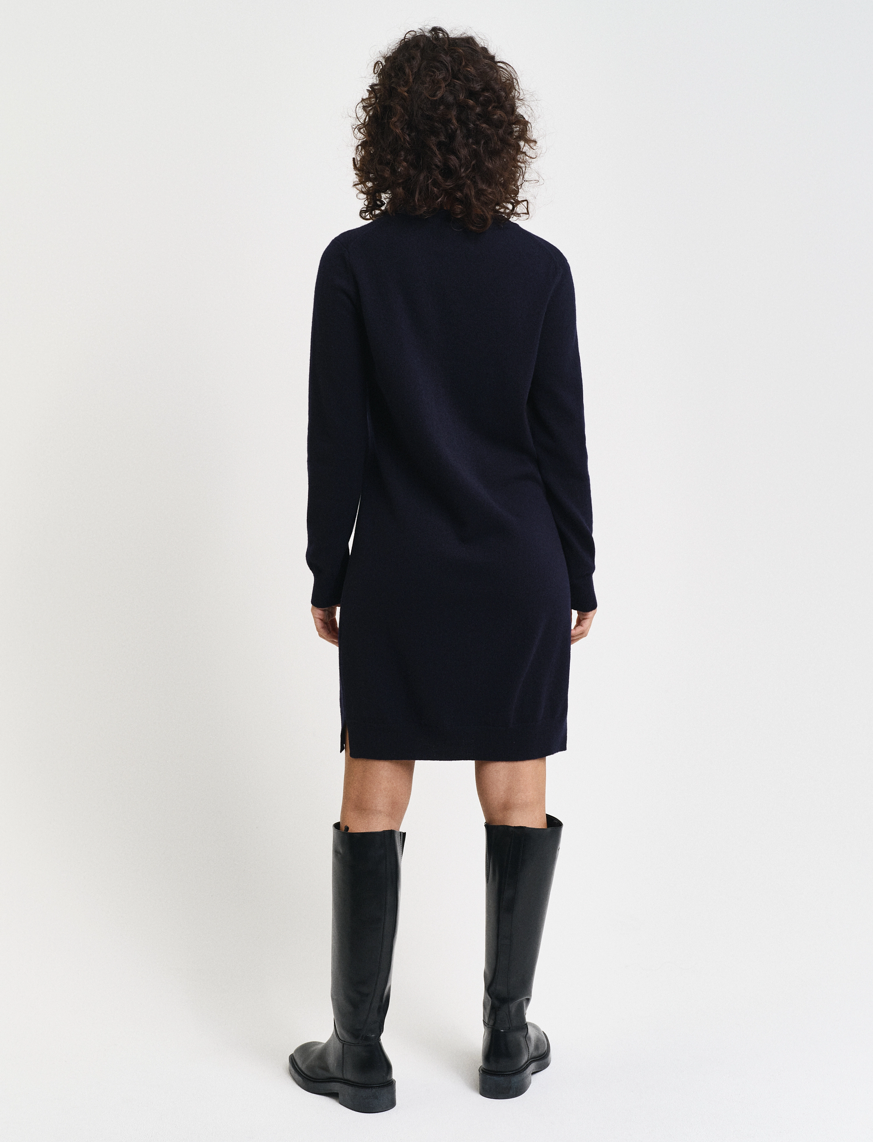 Gant - SUPERFINE LAMBSWOOL DRESS - strikkjoler - evening blue - 3