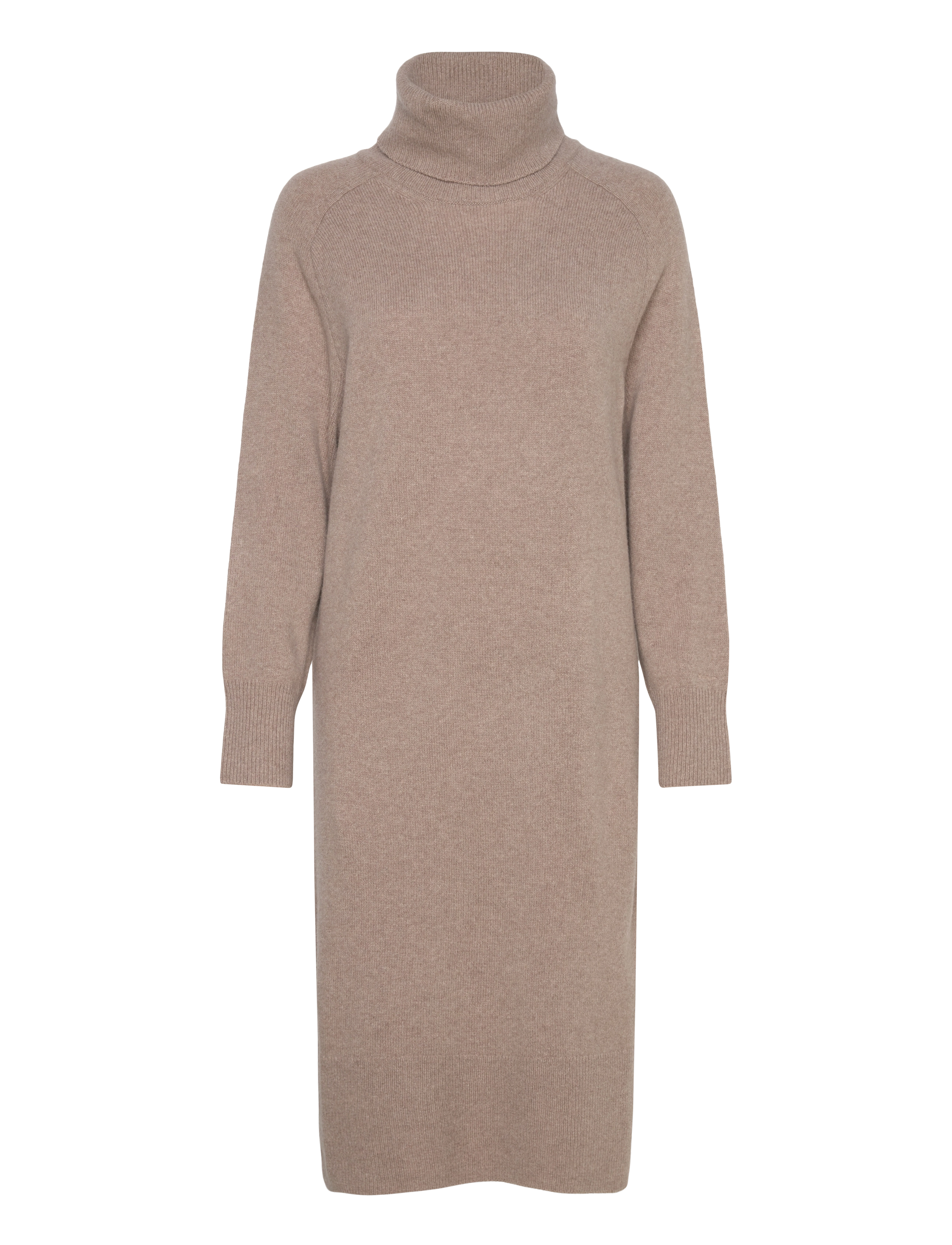 GANT - HERRINGBONE DETAIL ROLLNECK DRESS - warm grey - 1