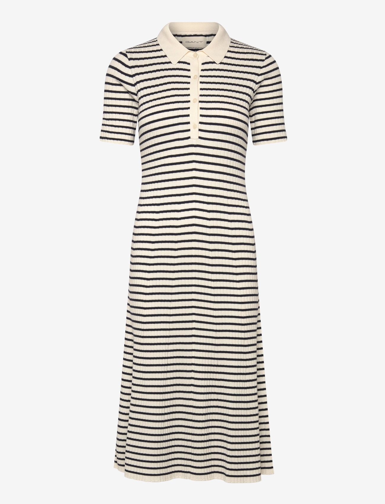 GANT - RIB KNIT STRIPED RUGGER SS DRESS - paitamekot - evening blue - 0