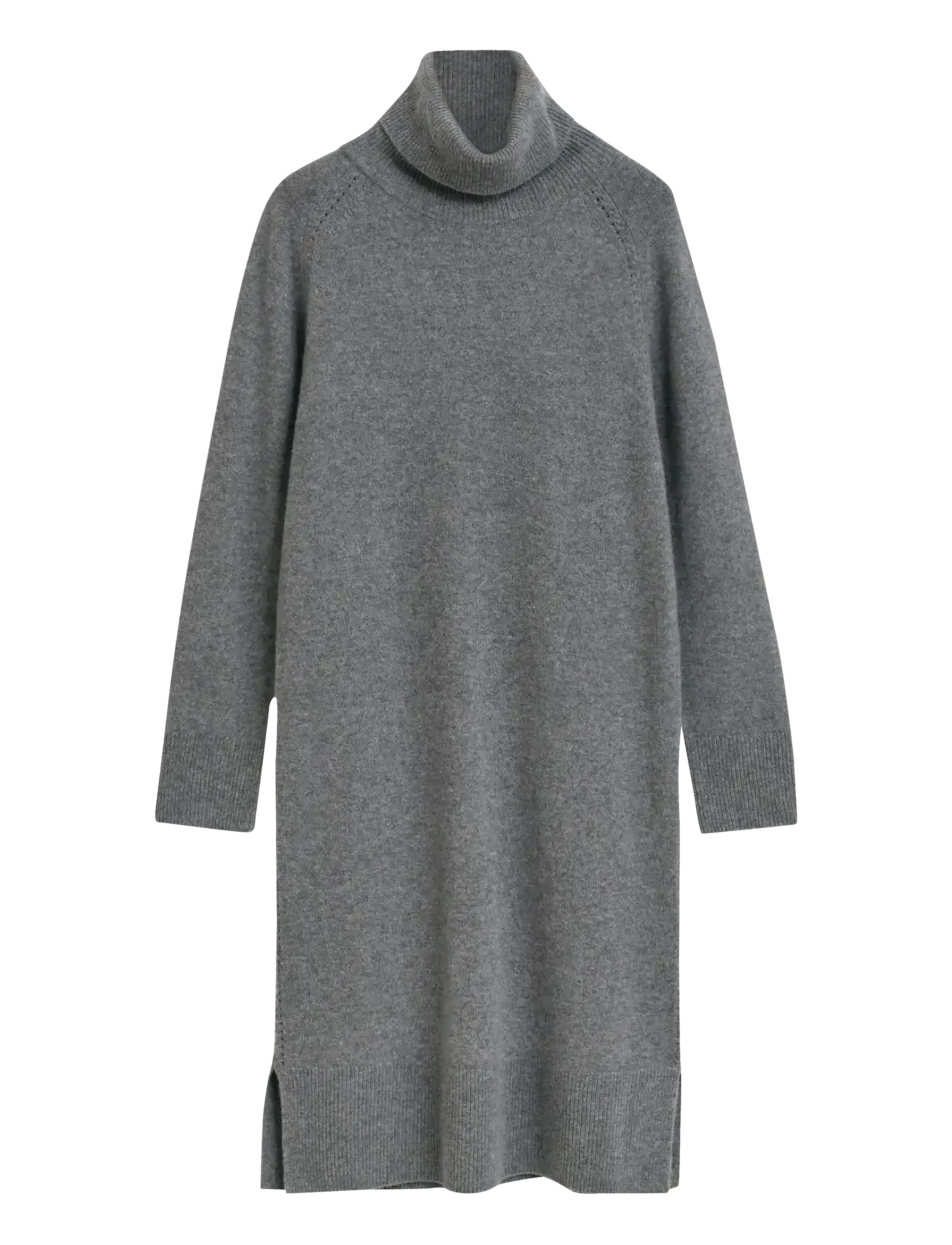 Gant DETAIL TURTLENECK DRESS - GANT - CHARCOAL MELANGE / grey