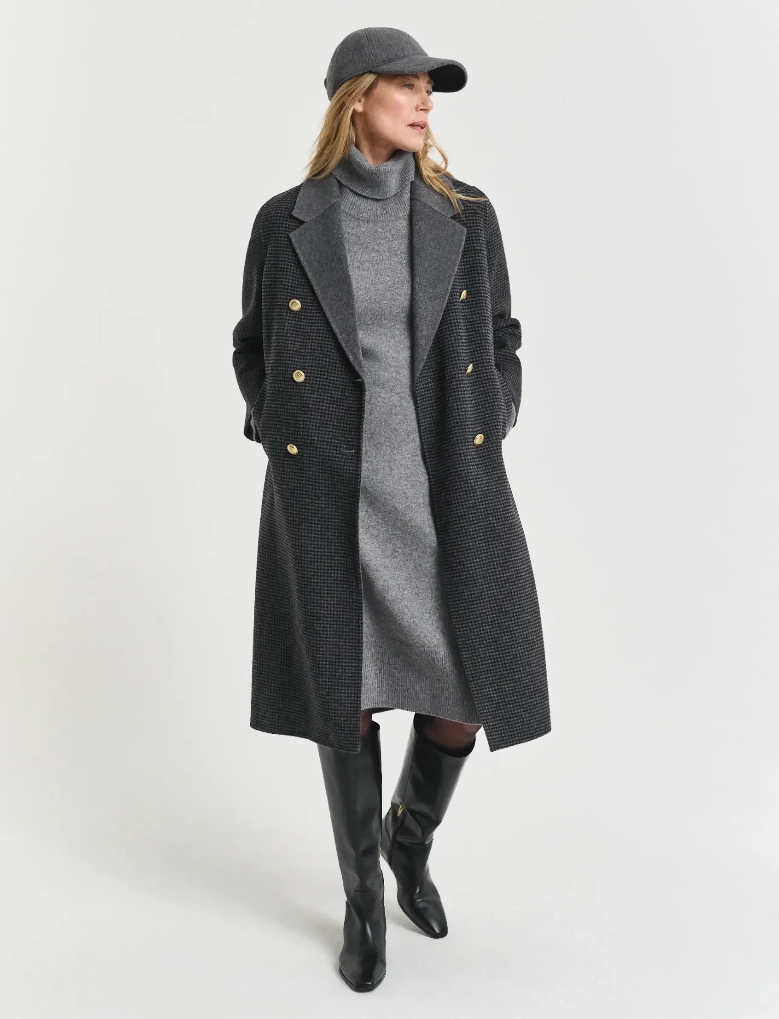 Gant - DETAIL TURTLENECK DRESS - kashmir - charcoal melange - 4