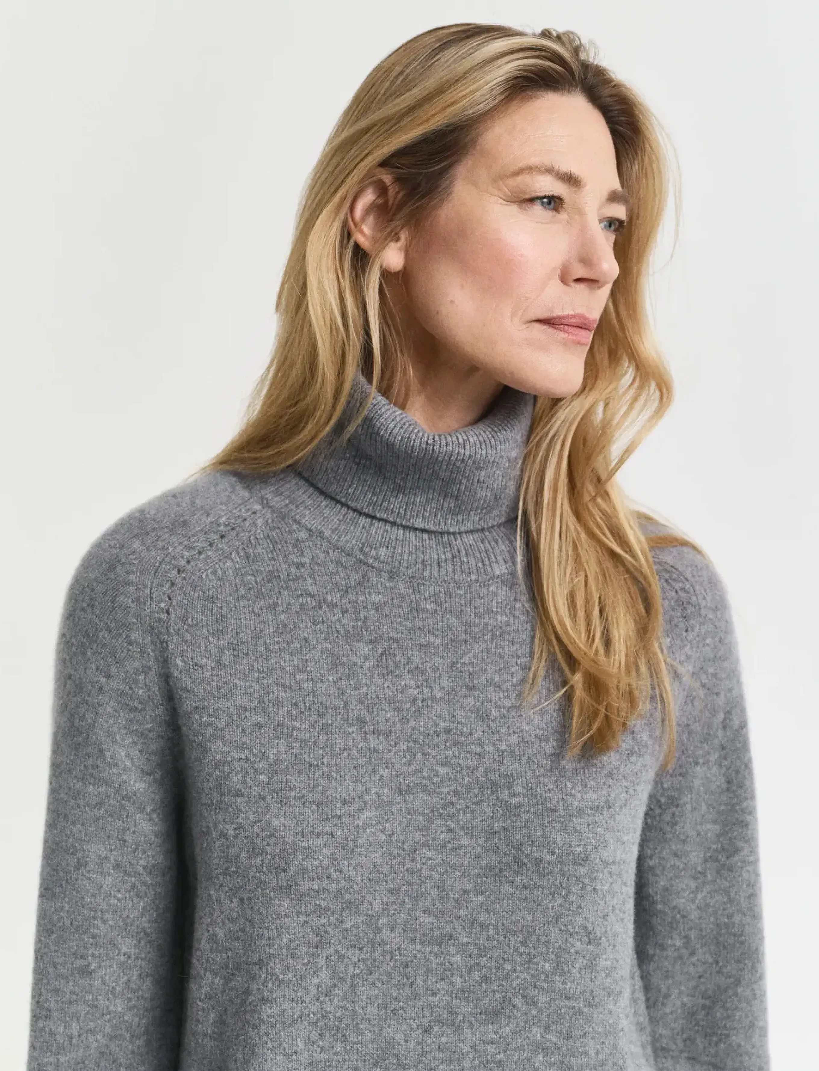 Gant - DETAIL TURTLENECK DRESS - kashmir - charcoal melange - 5