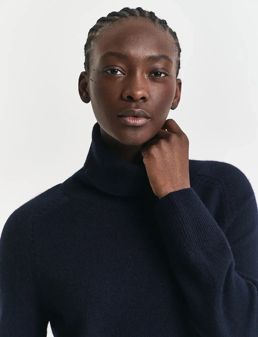 Gant - DETAIL TURTLENECK DRESS - kaszmir - evening blue - 5