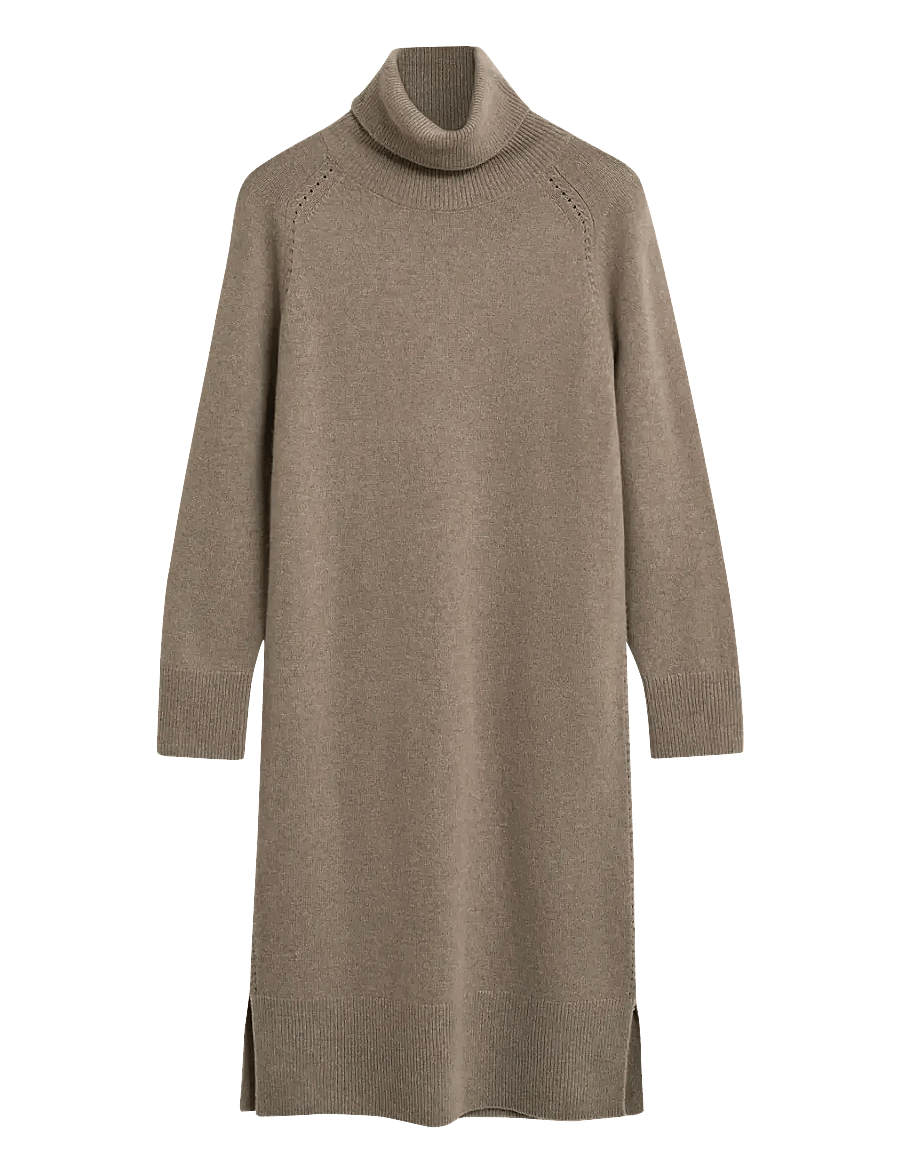 Gant - DETAIL TURTLENECK DRESS - cashmere - taupe beige - 1
