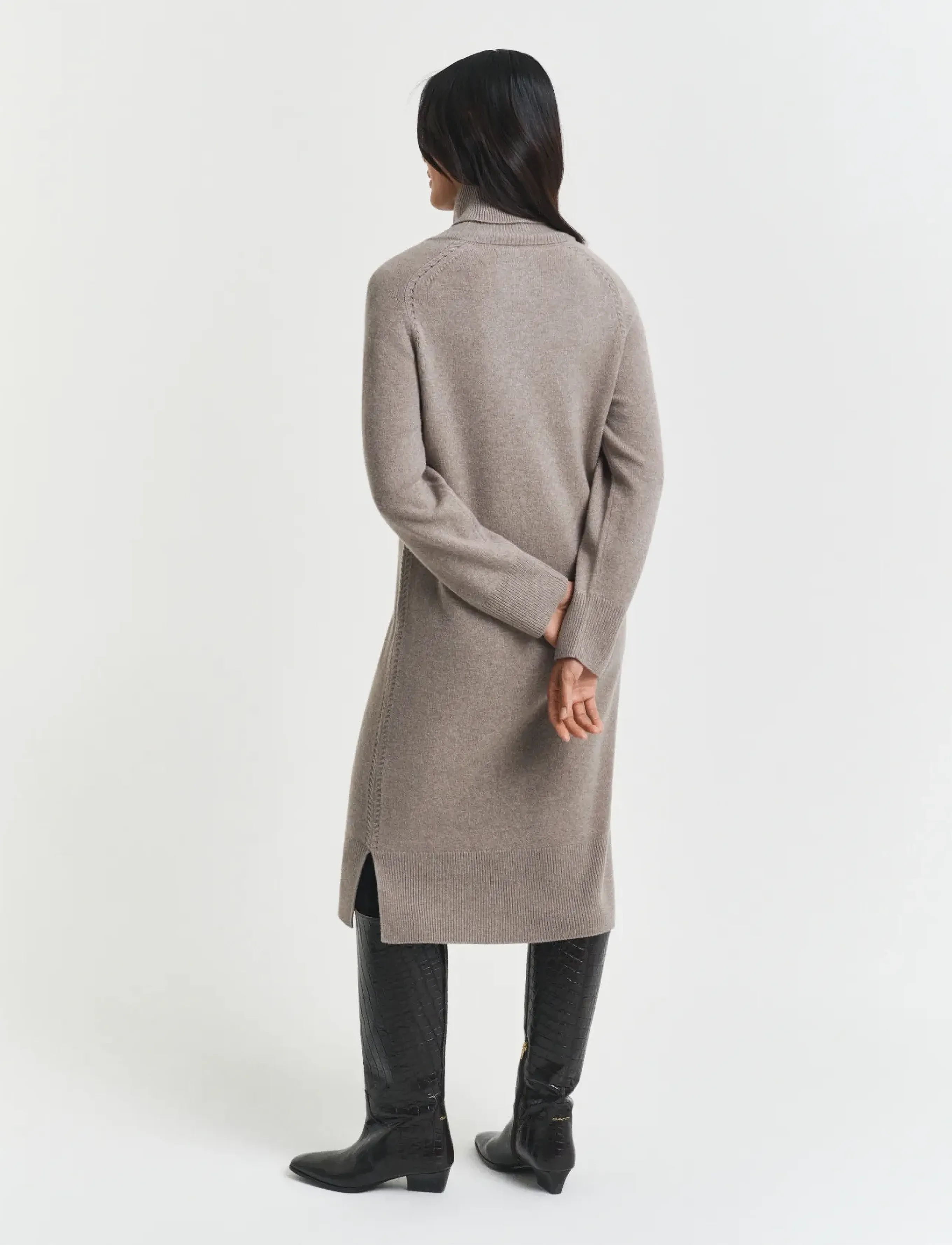 Gant - DETAIL TURTLENECK DRESS - cashmere - taupe beige - 2