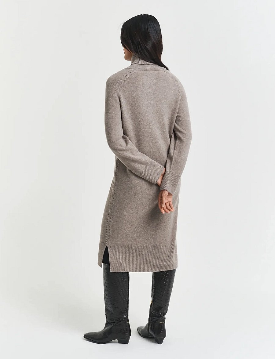 Gant - DETAIL TURTLENECK DRESS - cashmere - taupe beige - 2