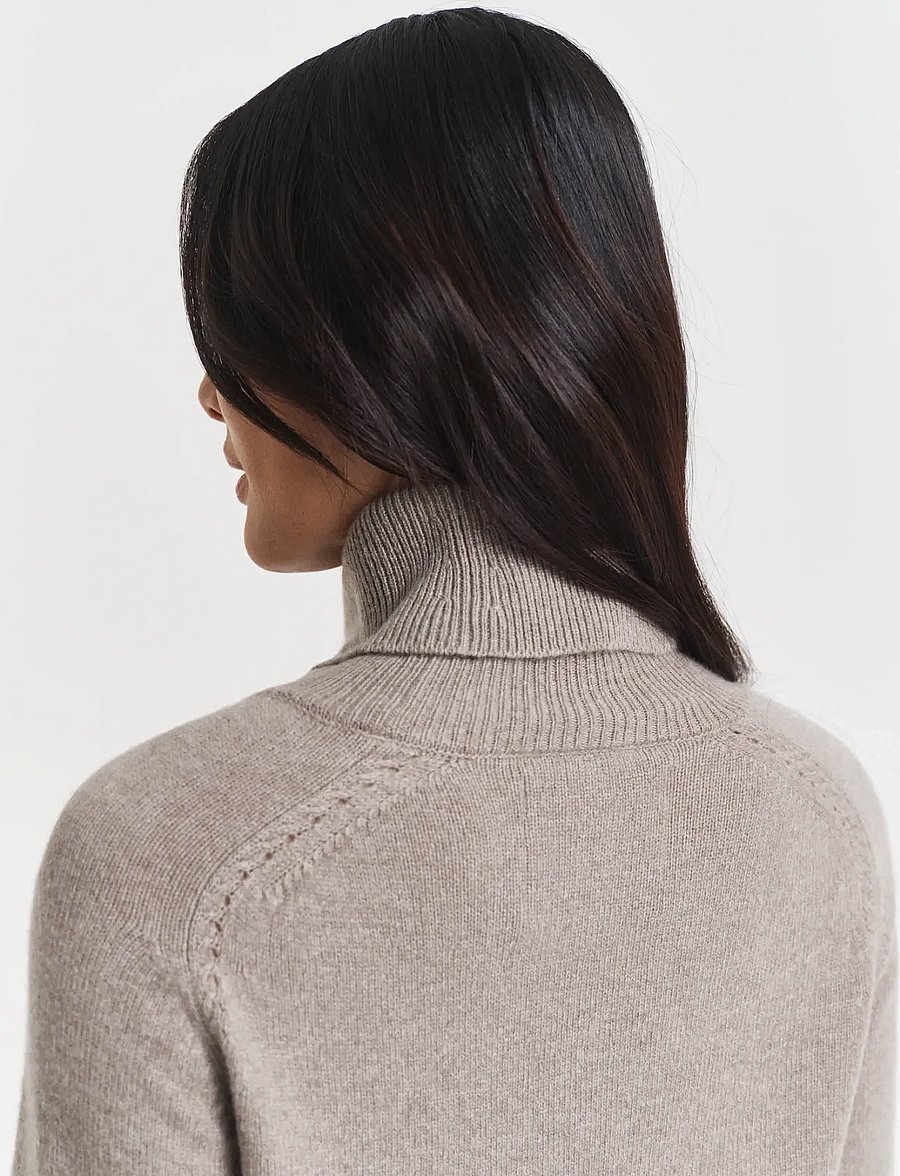 Gant - DETAIL TURTLENECK DRESS - cashmere - taupe beige - 3