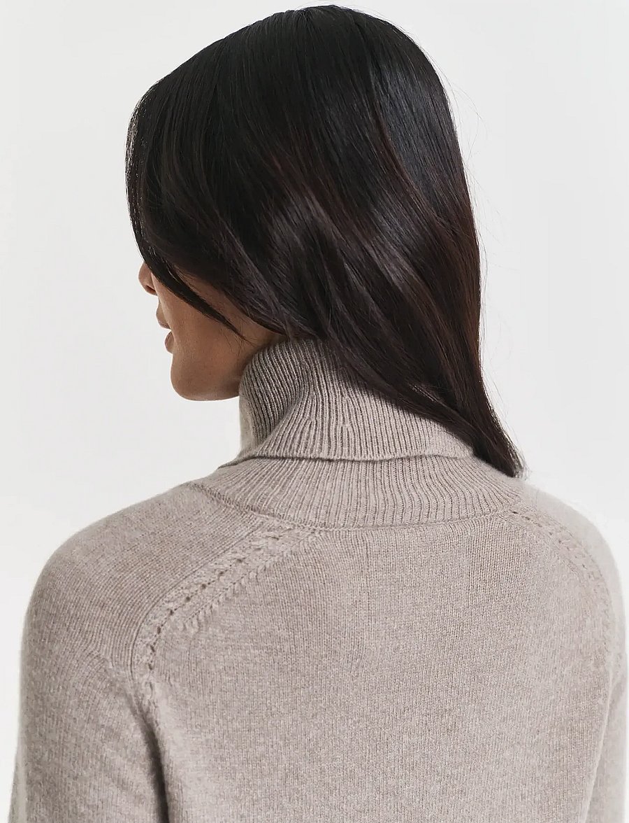Gant - DETAIL TURTLENECK DRESS - cashmere - taupe beige - 4