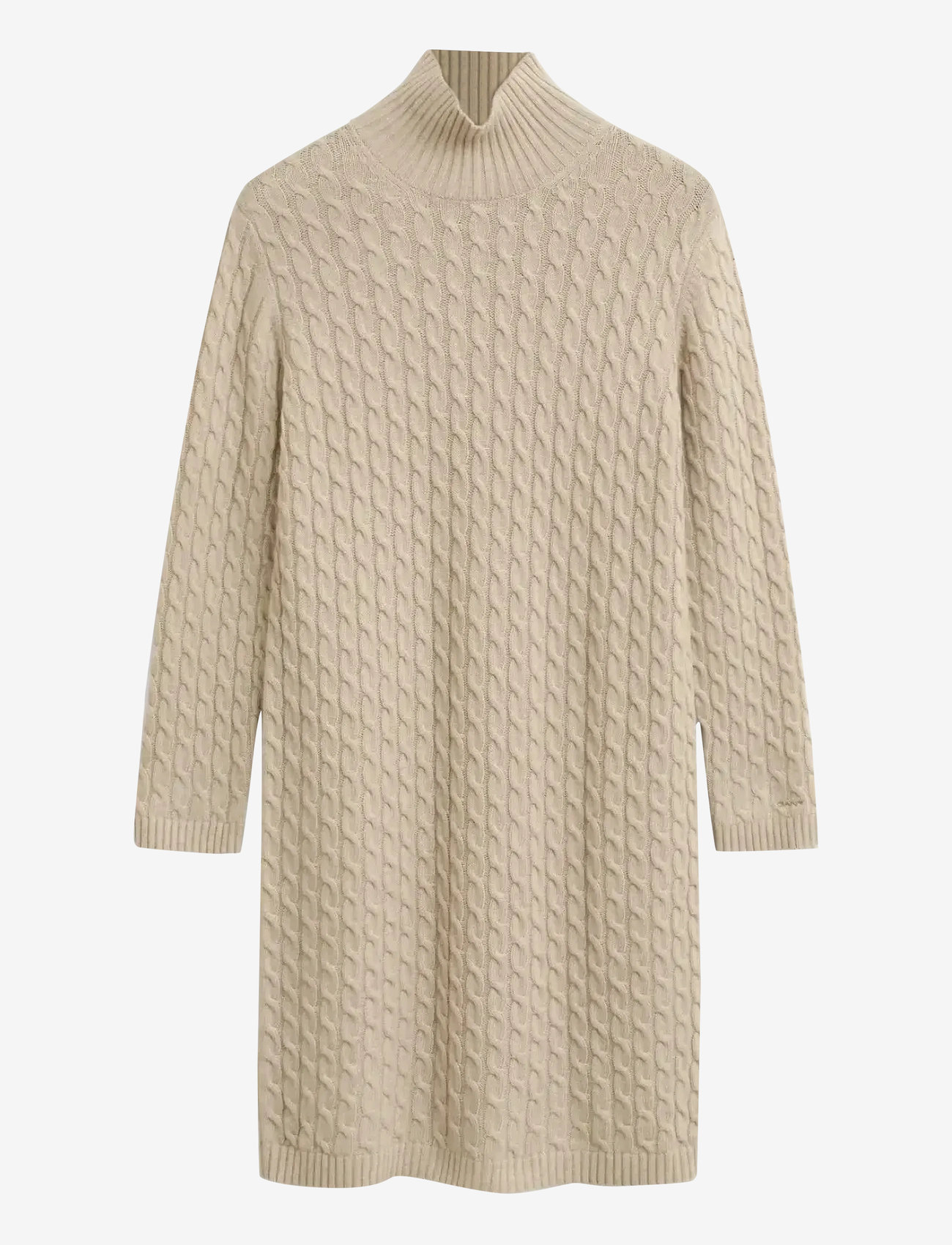 GANT - CABLE KNIT DRESS - knitted dresses - seed melange - 1