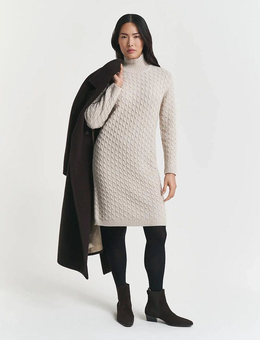 Gant - CABLE KNIT DRESS - cachemire - seed melange - 3
