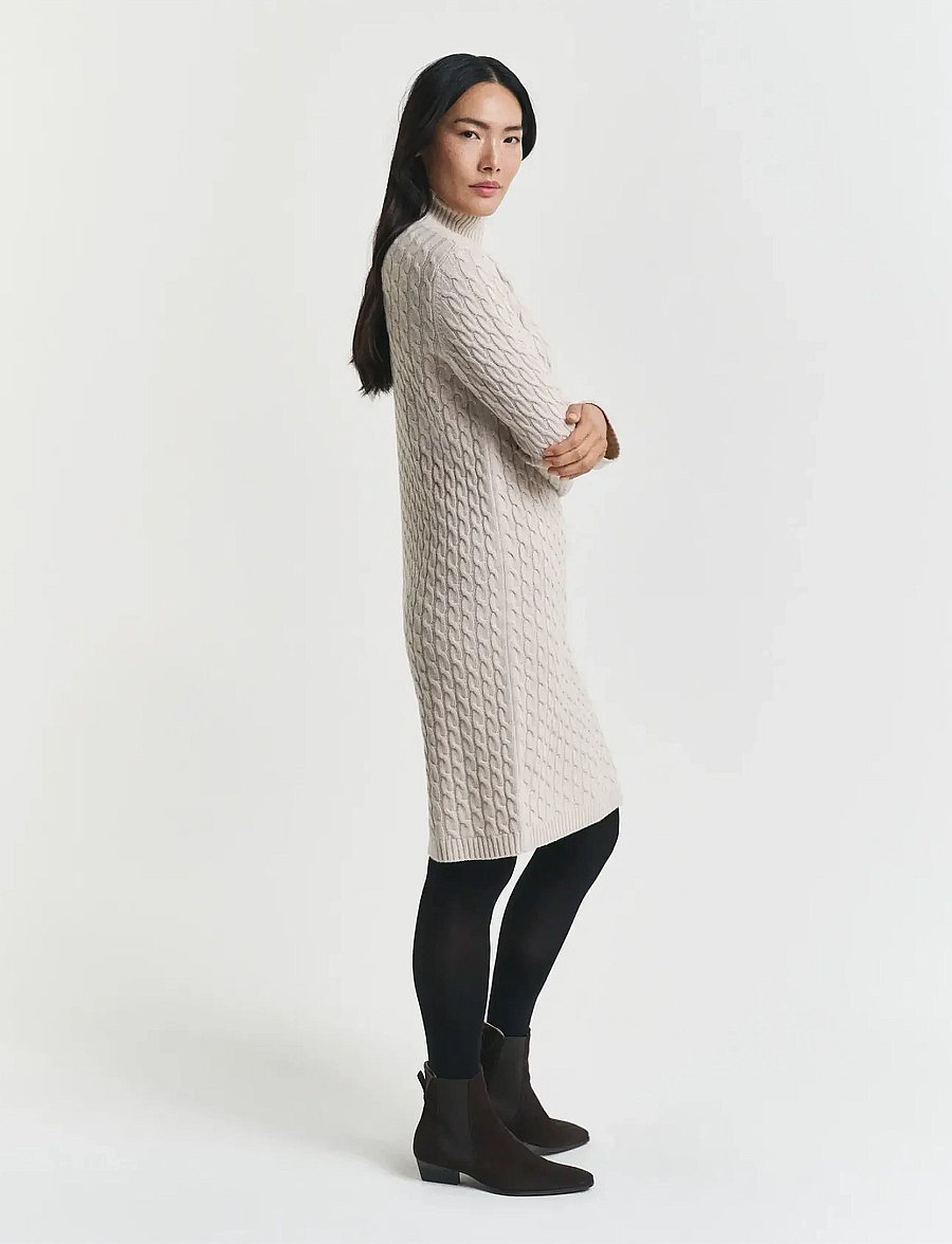 Gant - CABLE KNIT DRESS - cachemire - seed melange - 4