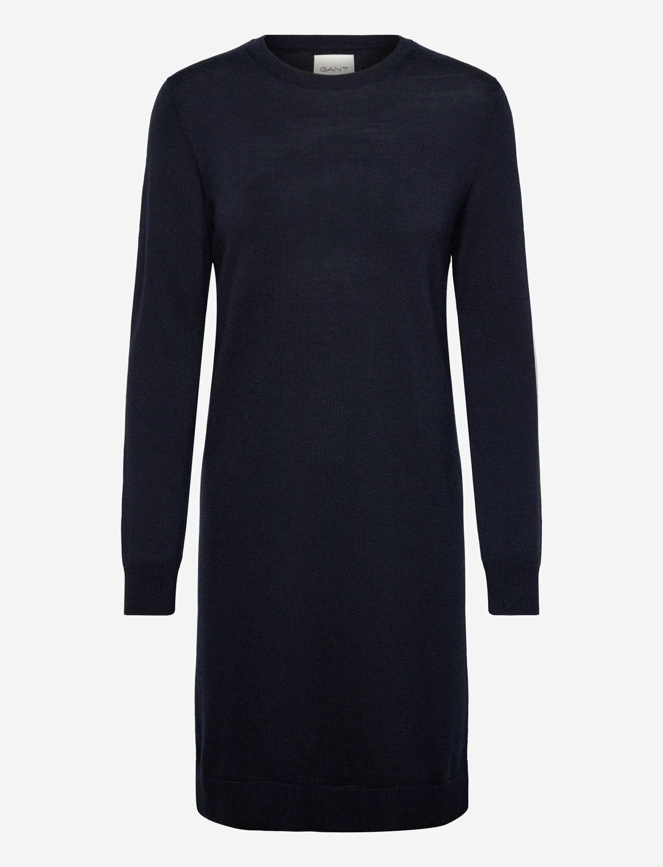 GANT - FINE MERINO KNITTED DRESS - knitted dresses - evening blue - 0
