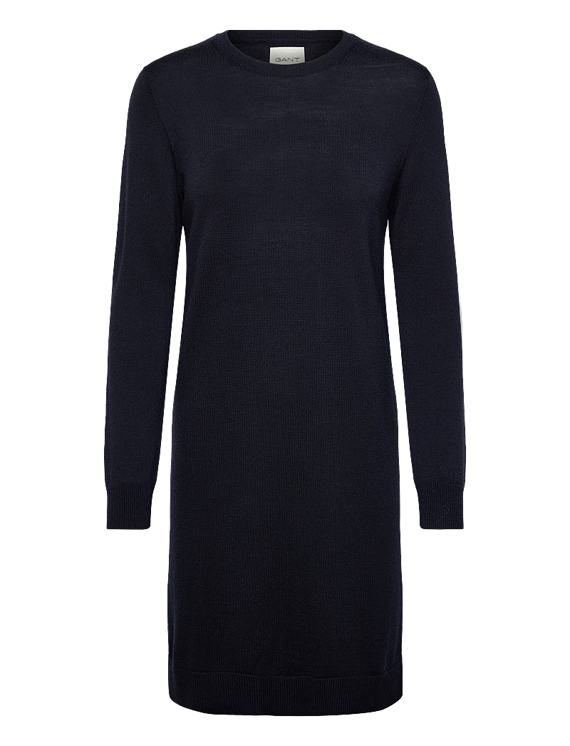 GANT - FINE MERINO KNITTED DRESS - strikkjoler - evening blue - 0