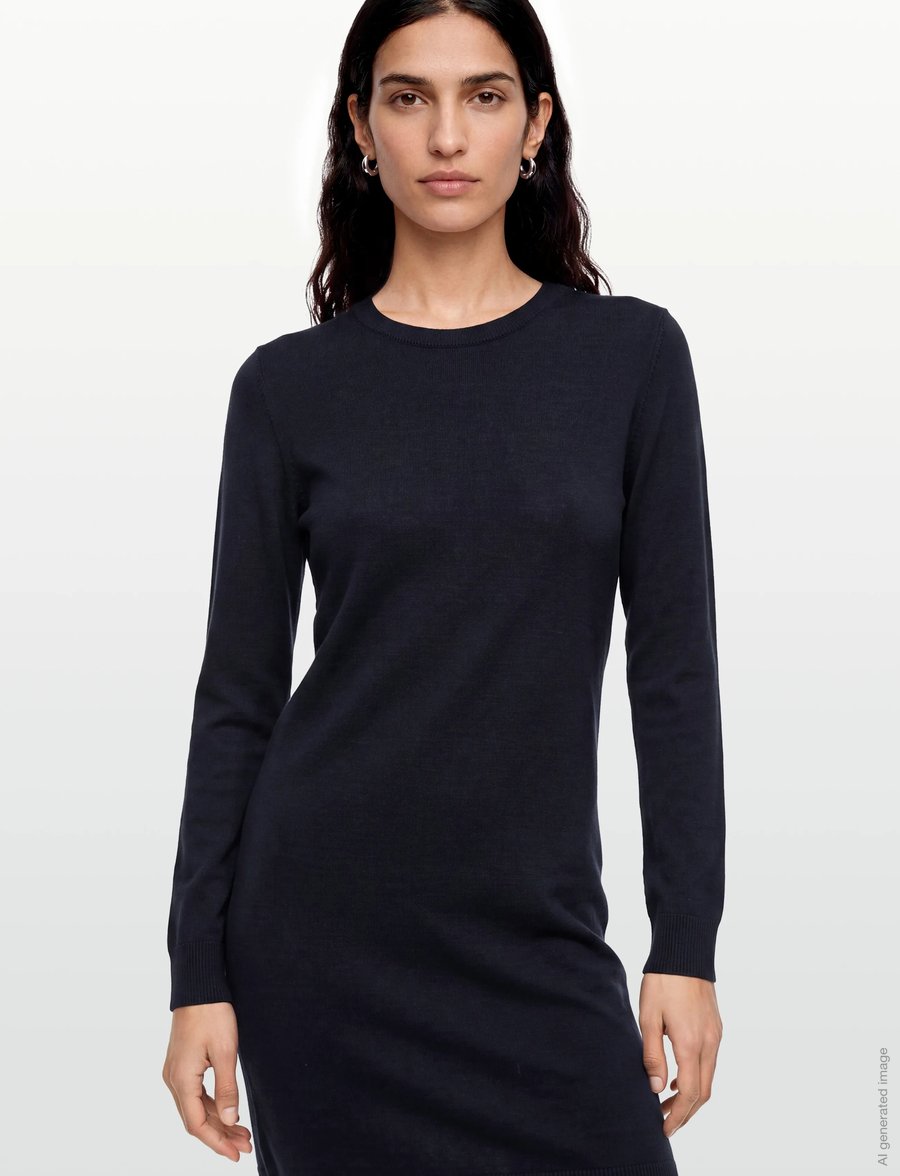 Gant - FINE MERINO KNITTED DRESS - strickkleider - evening blue - 3