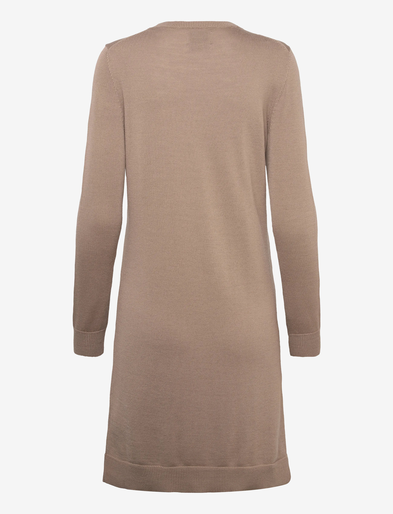 GANT - FINE MERINO KNITTED DRESS - knitted dresses - taupe beige - 1