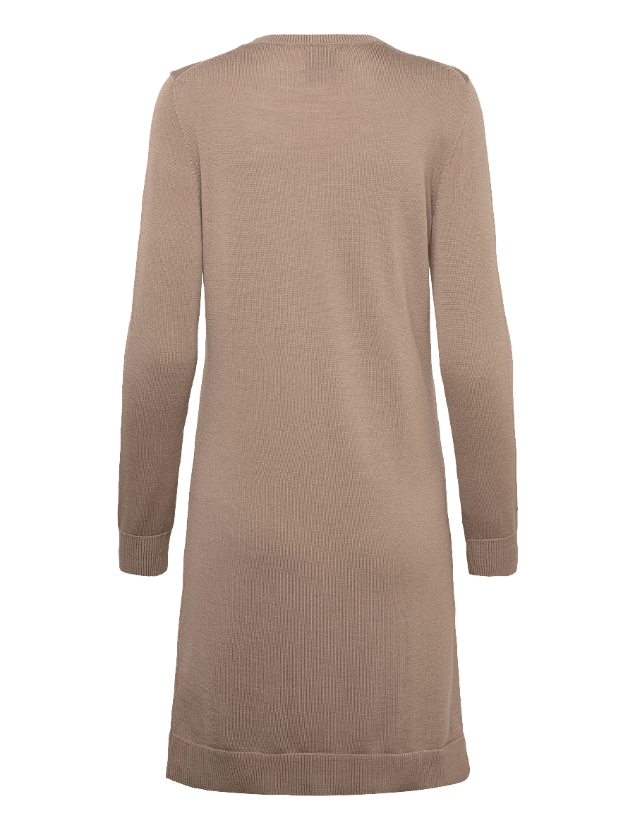 Gant - FINE MERINO KNITTED DRESS - strickkleider - taupe beige - 1