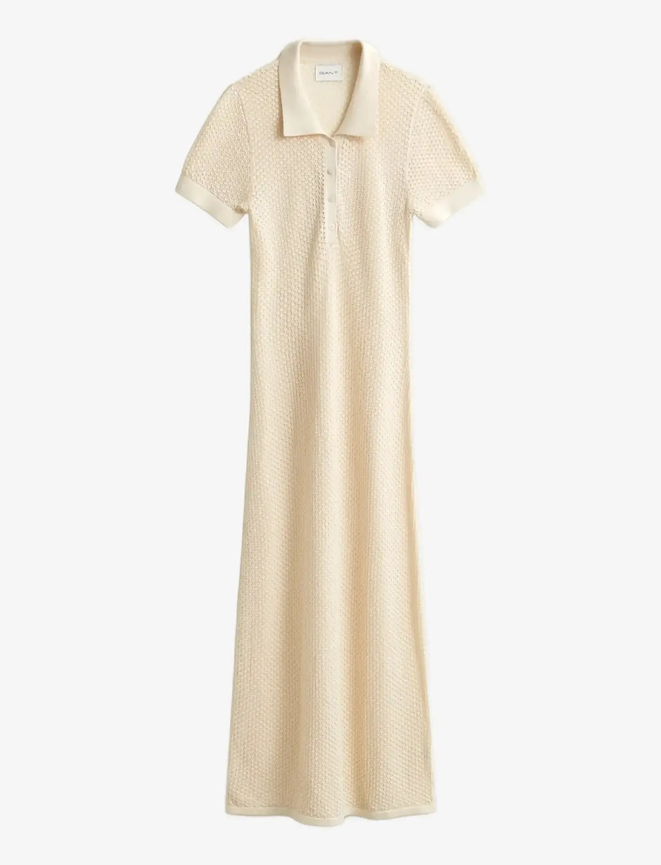 GANT - LACE KNIT RUGGER DRESS - kootud kleidid - creamed white - 1