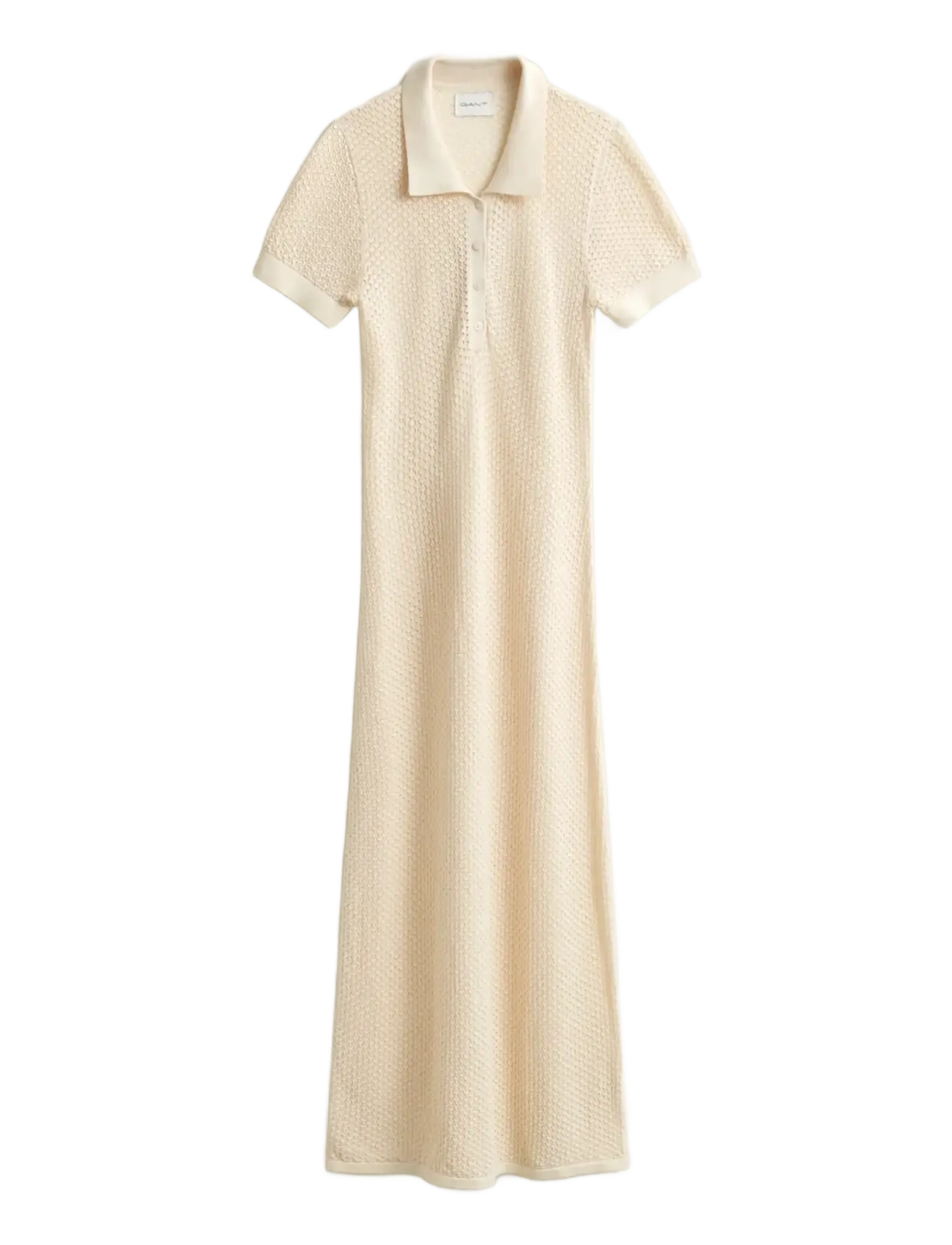 Gant LACE KNIT RUGGER DRESS - Strikkjoler - CREAMED WHITE / cream