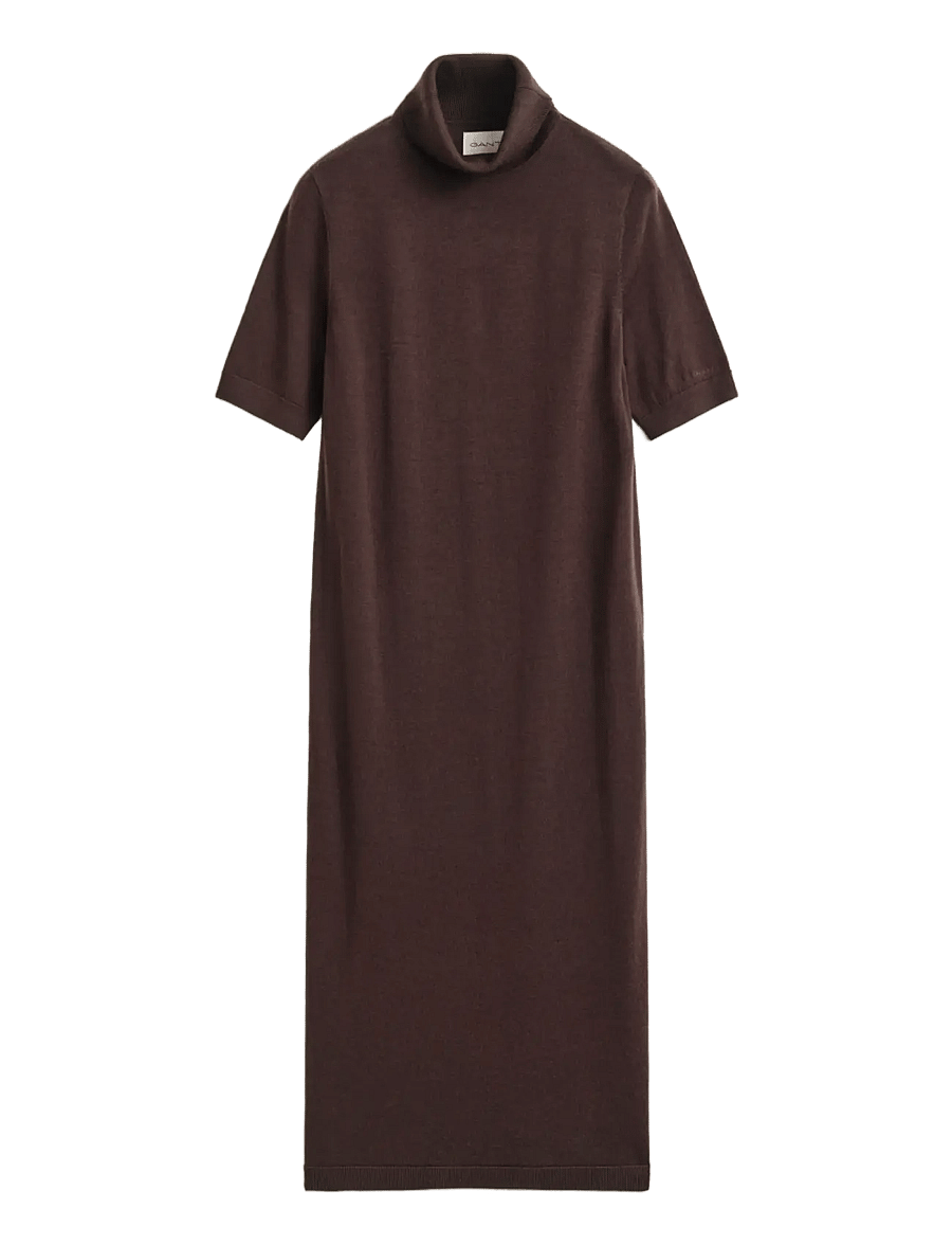 Gant - MERINO DRESS - midikleider - deep brown - 0