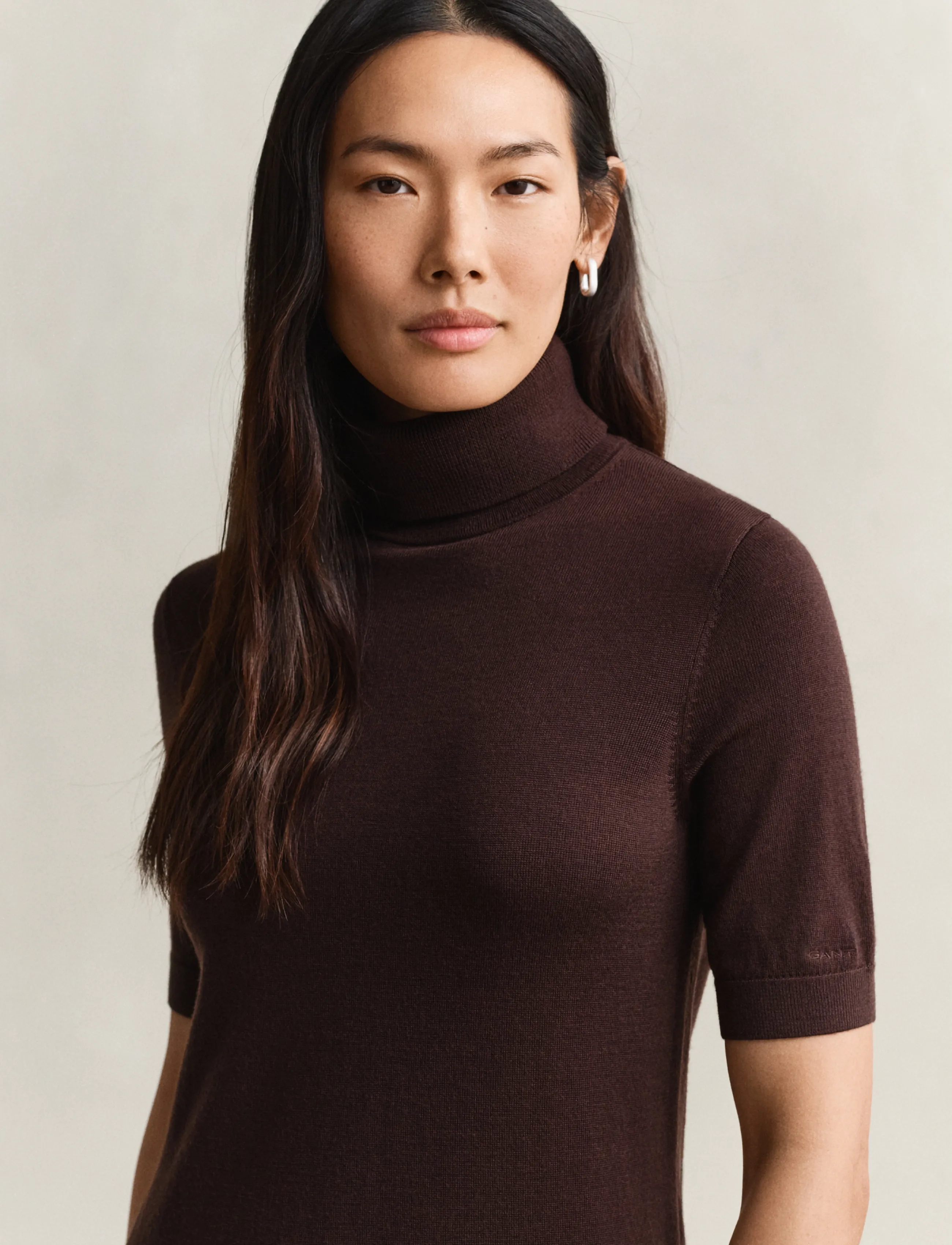 Gant - MERINO DRESS - midi dresses - deep brown - 4