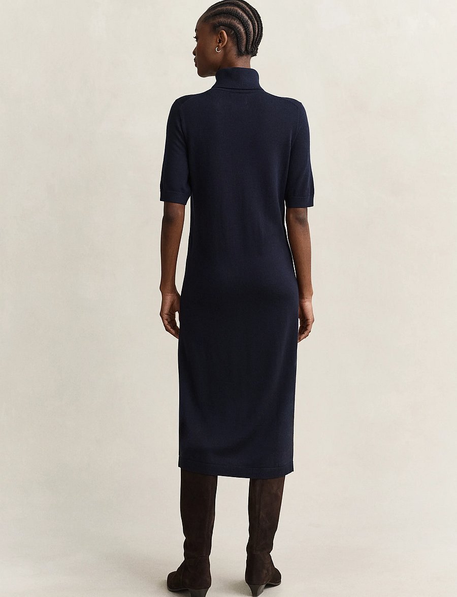 Gant - MERINO DRESS - midi dresses - evening blue - 2