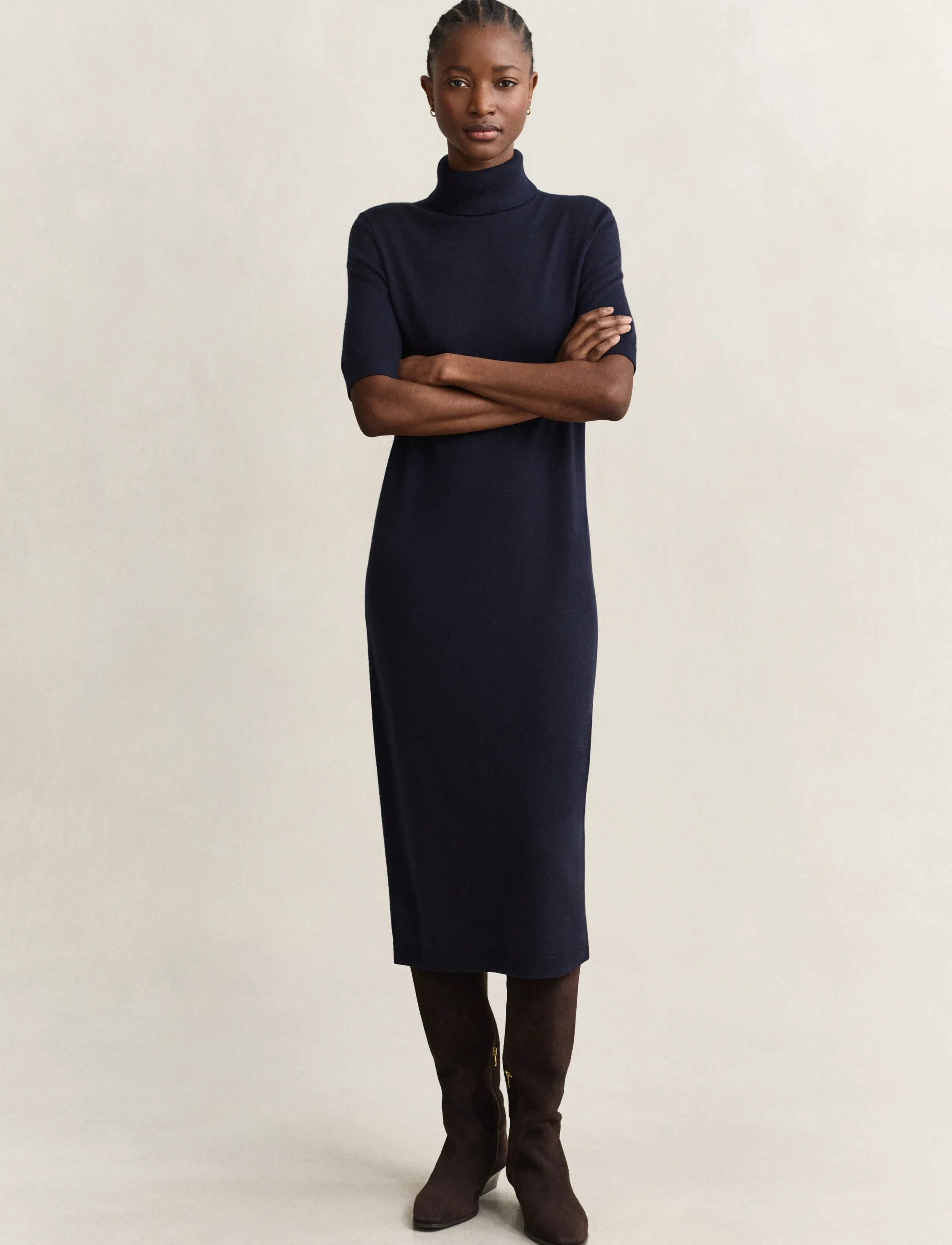 Gant - MERINO DRESS - midikleidid - evening blue - 4
