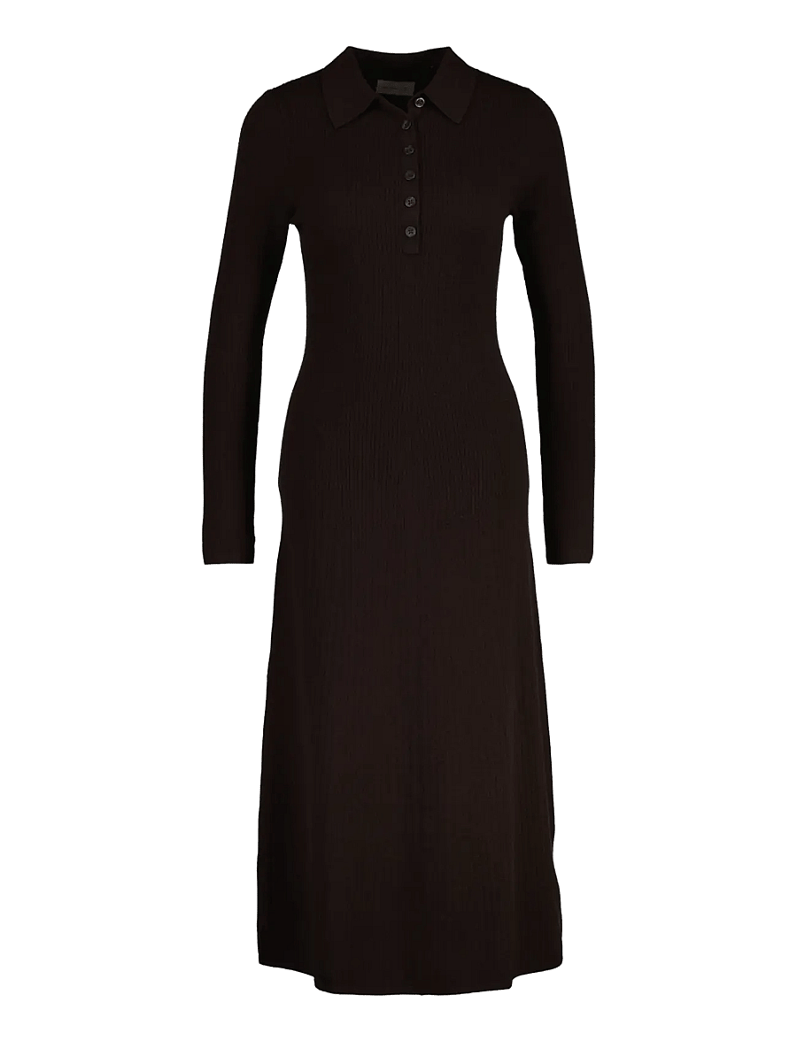 Gant - MINI CABLE KNIT DRESS - stickade klänningar - deep brown - 0