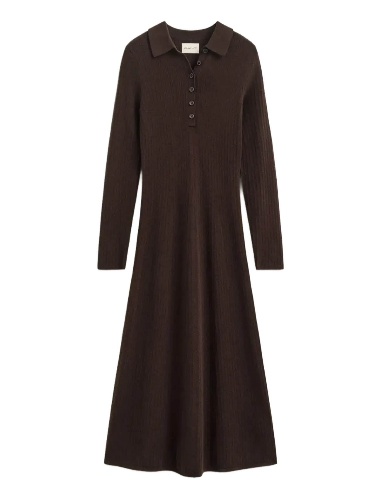Gant MINI CABLE KNIT DRESS - Kleider - DEEP BROWN / brown