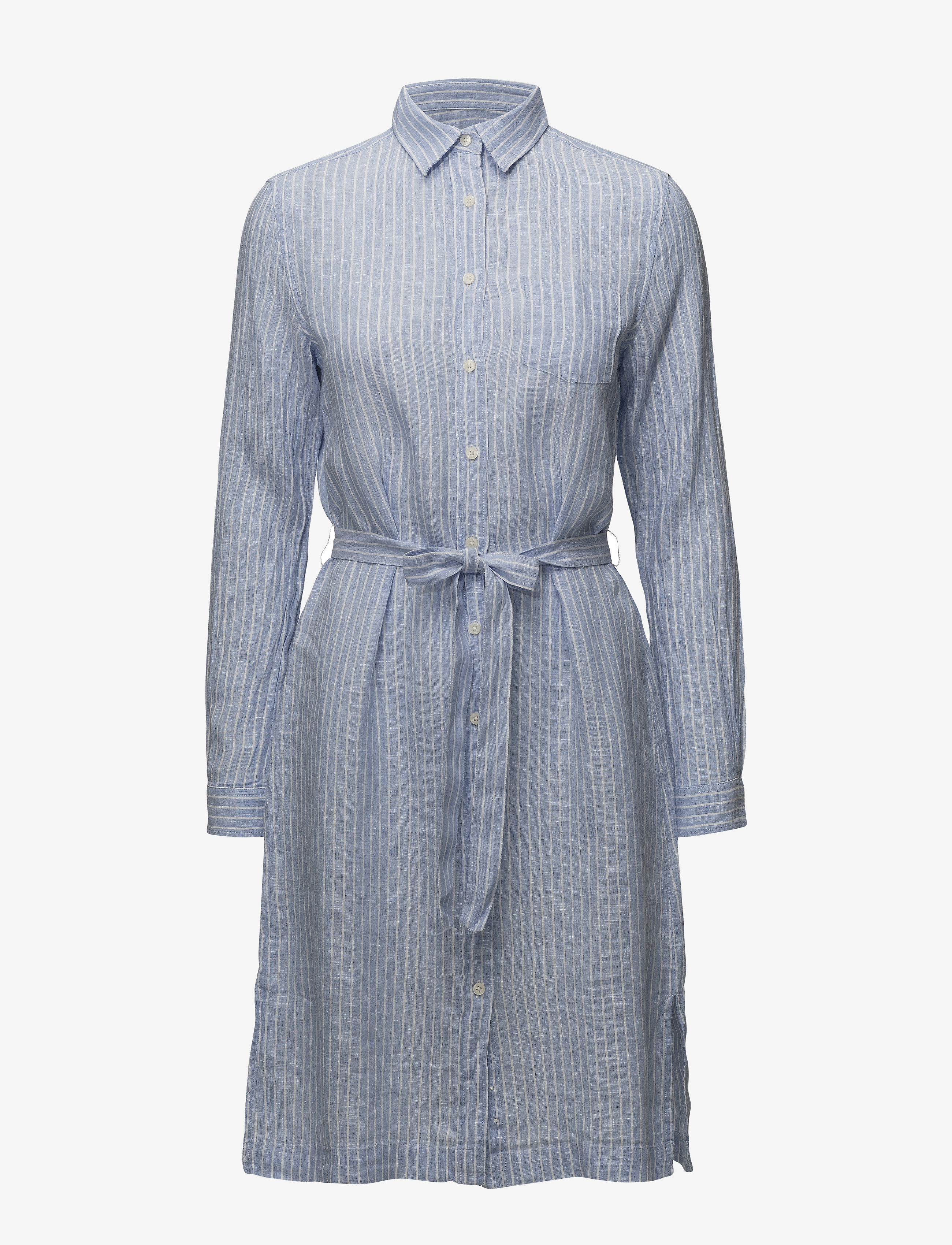 GANT - O2. STRIPED LINEN SHIRT DRESS - capri blue - 0