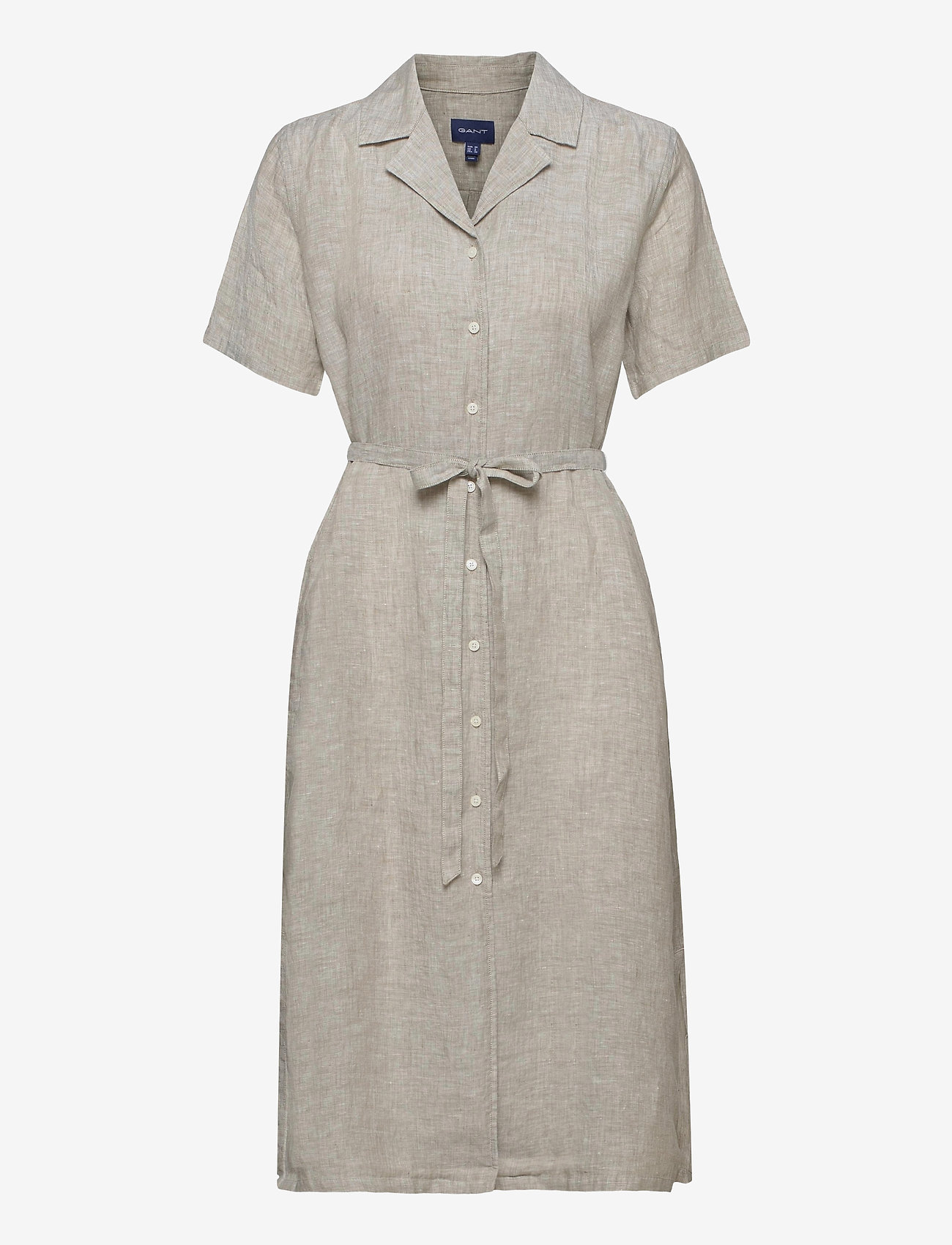 chinese dress ladies Shop GANT Women Navy Blue Midi Linen Dress Online main image 1