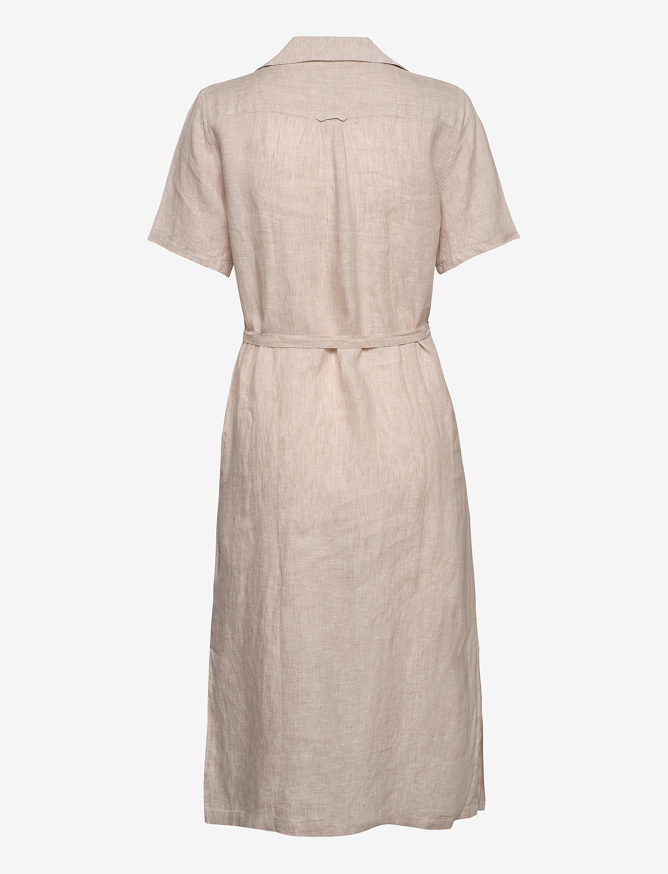 GANT - D2. LINEN CHAMBRAY SS SHIRT DRESS - dry sand - 1