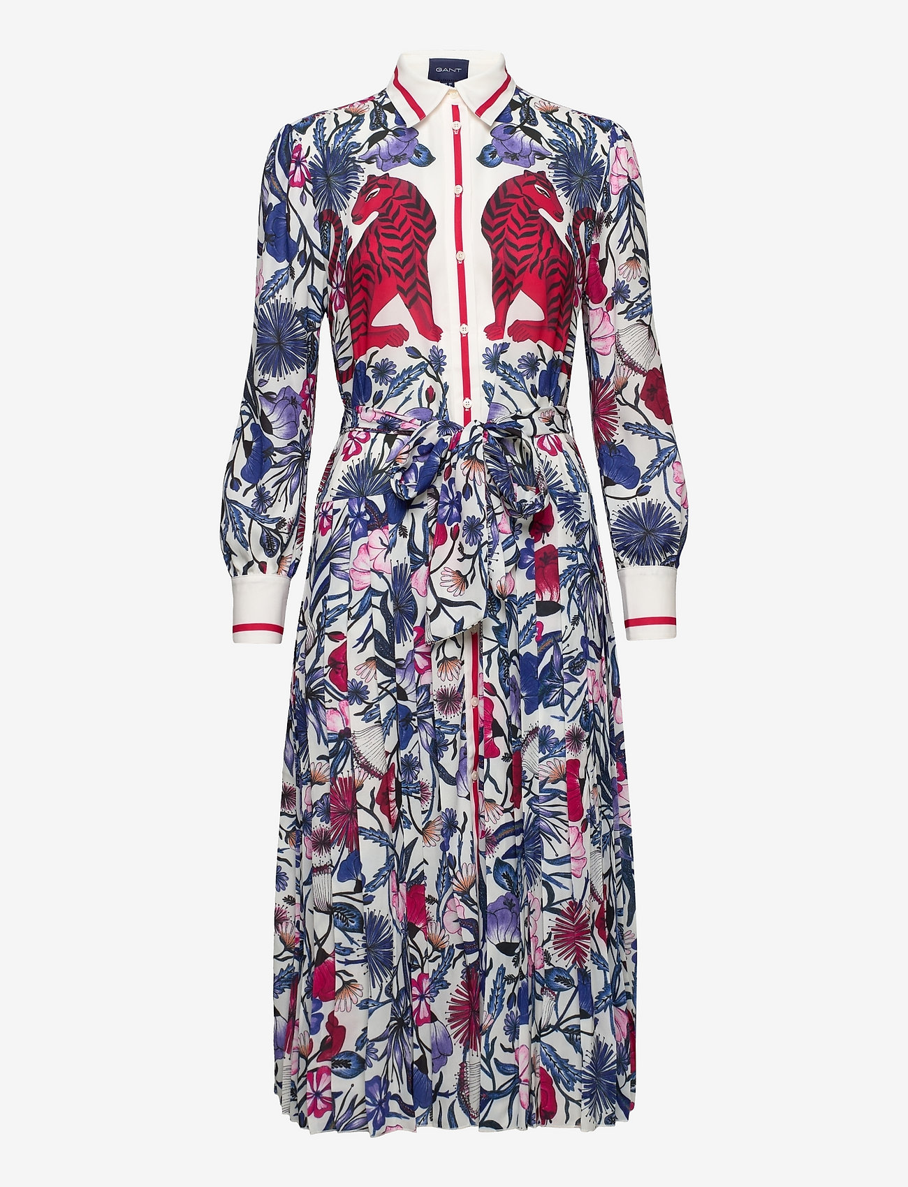 GANT - D2. TIGER FLOWER PLEATED DRESS - eggshell - 0