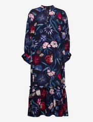 GANT - D2. POPOVER WRINKLE FLOWER DRESS - midiklänningar - classic blue - 0