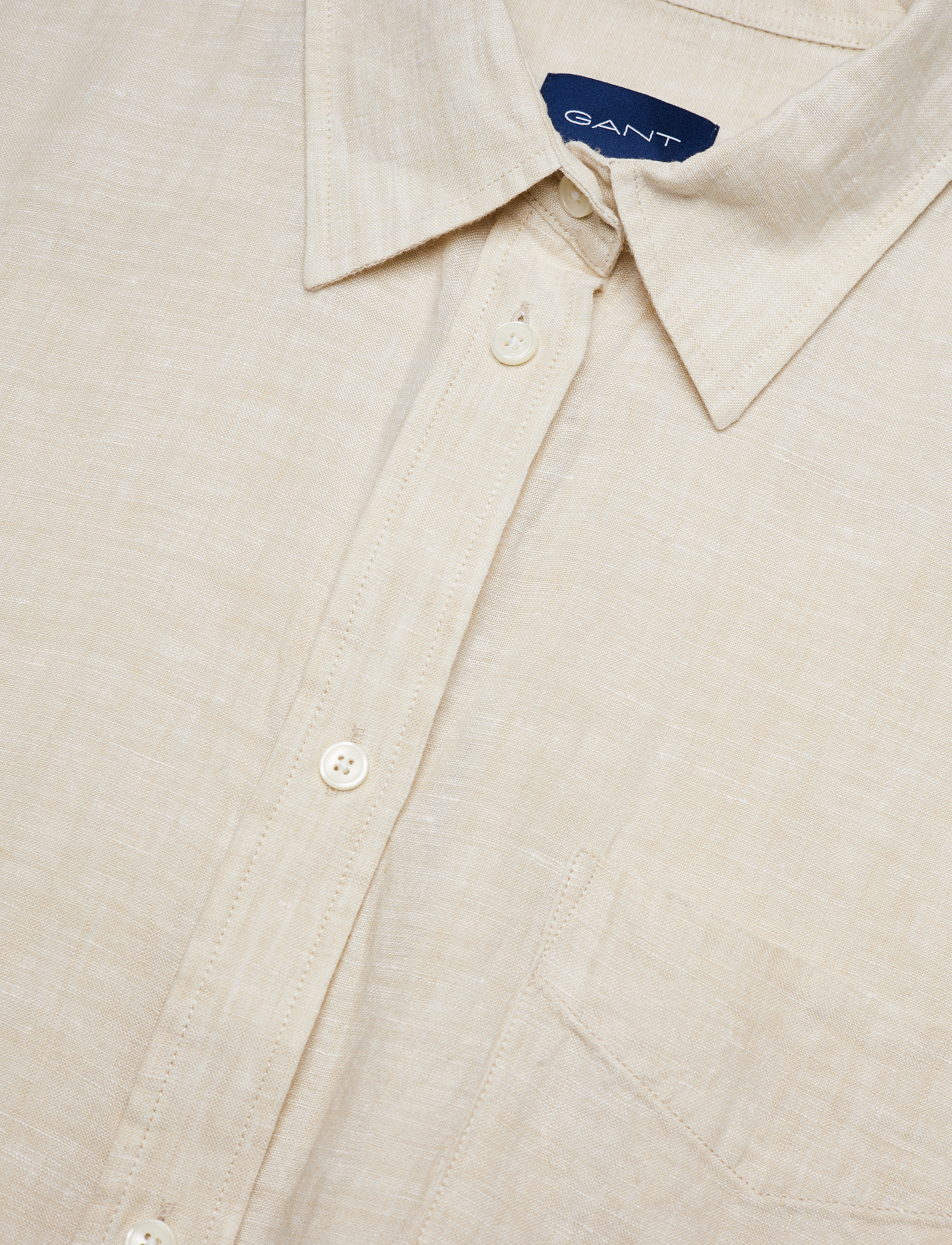 GANT - D2. LINEN CHAMBRAY SHIRT DRESS - desert beige - 3